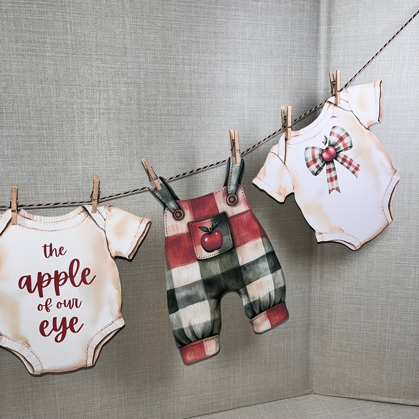 Apple of Our Eye Baby Shower Bunting – Baby Clothes & Accessories Garland Decoration