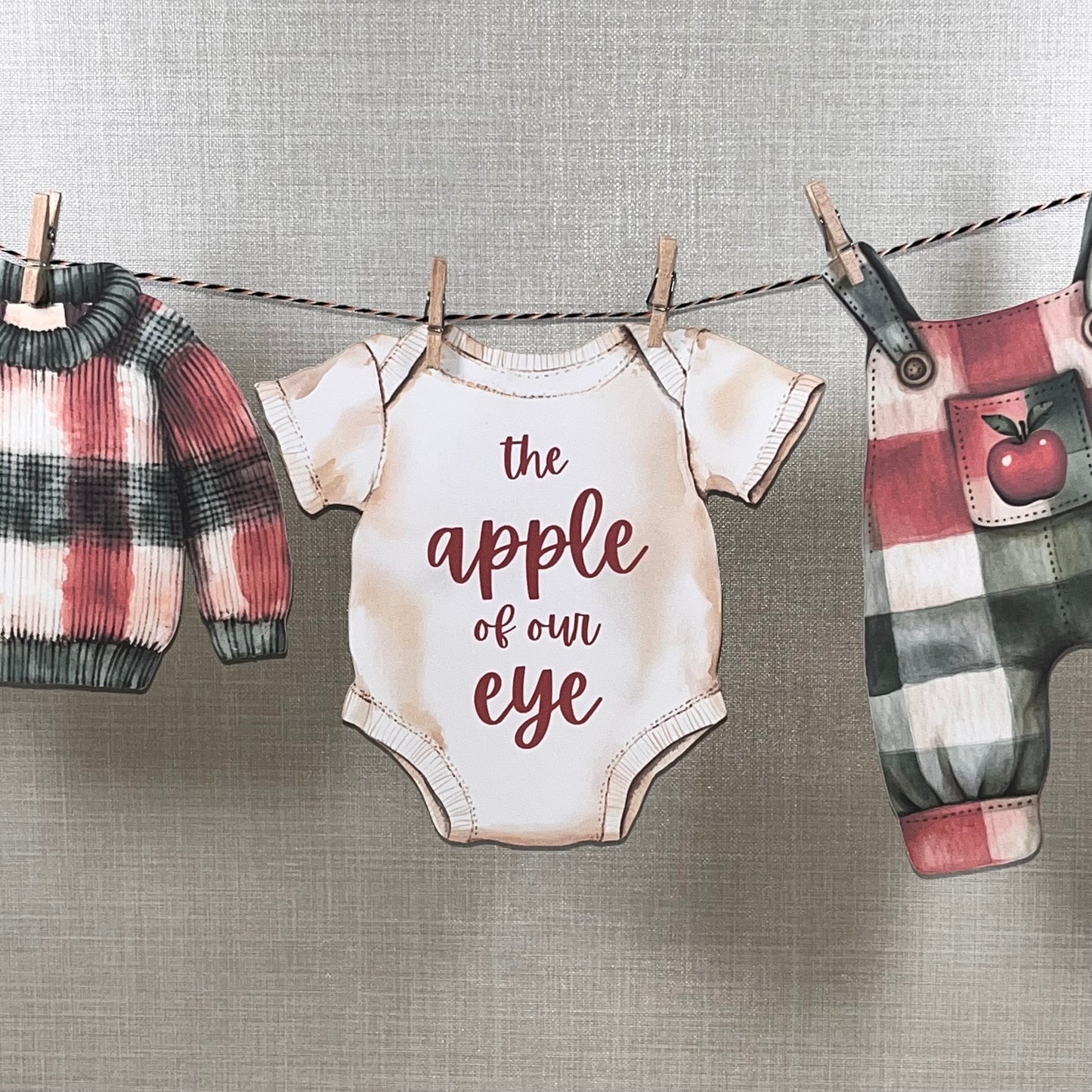 Apple of Our Eye Baby Shower Bunting – Baby Clothes & Accessories Garland Decoration