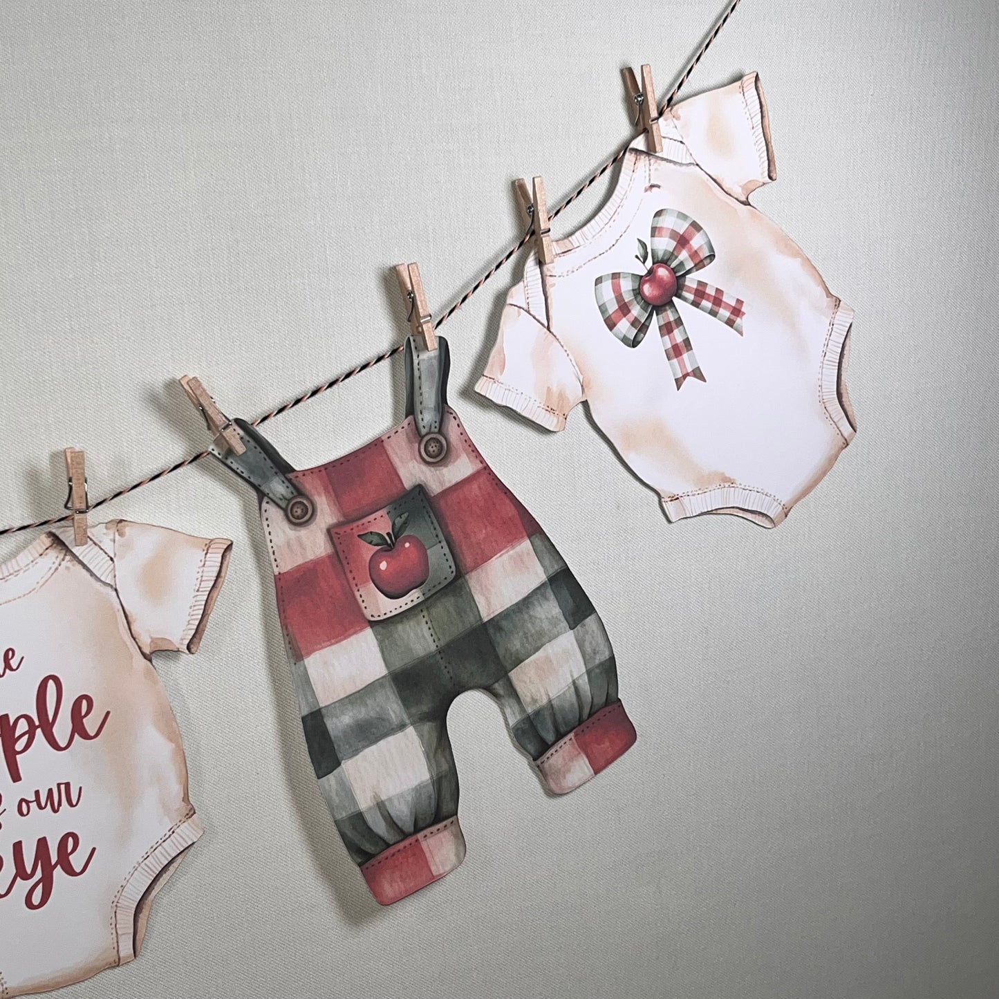 Apple of Our Eye Baby Shower Bunting – Baby Clothes & Accessories Garland Decoration