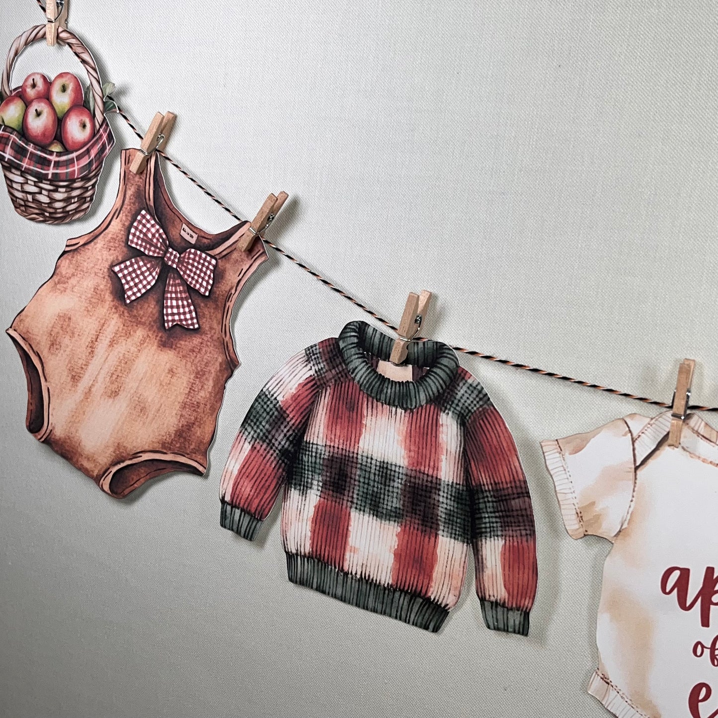 Apple of Our Eye Baby Shower Bunting – Baby Clothes & Accessories Garland Decoration