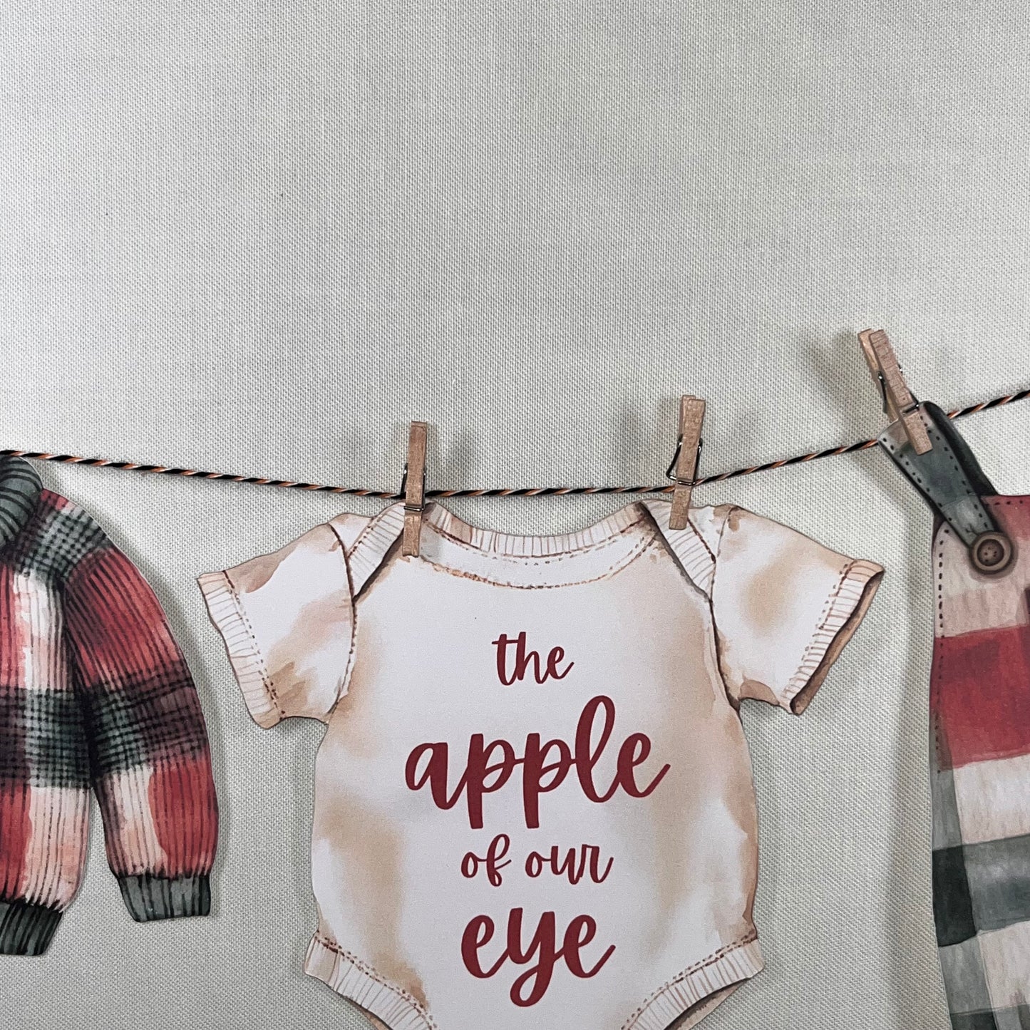 Apple of Our Eye Baby Shower Bunting – Baby Clothes & Accessories Garland Decoration