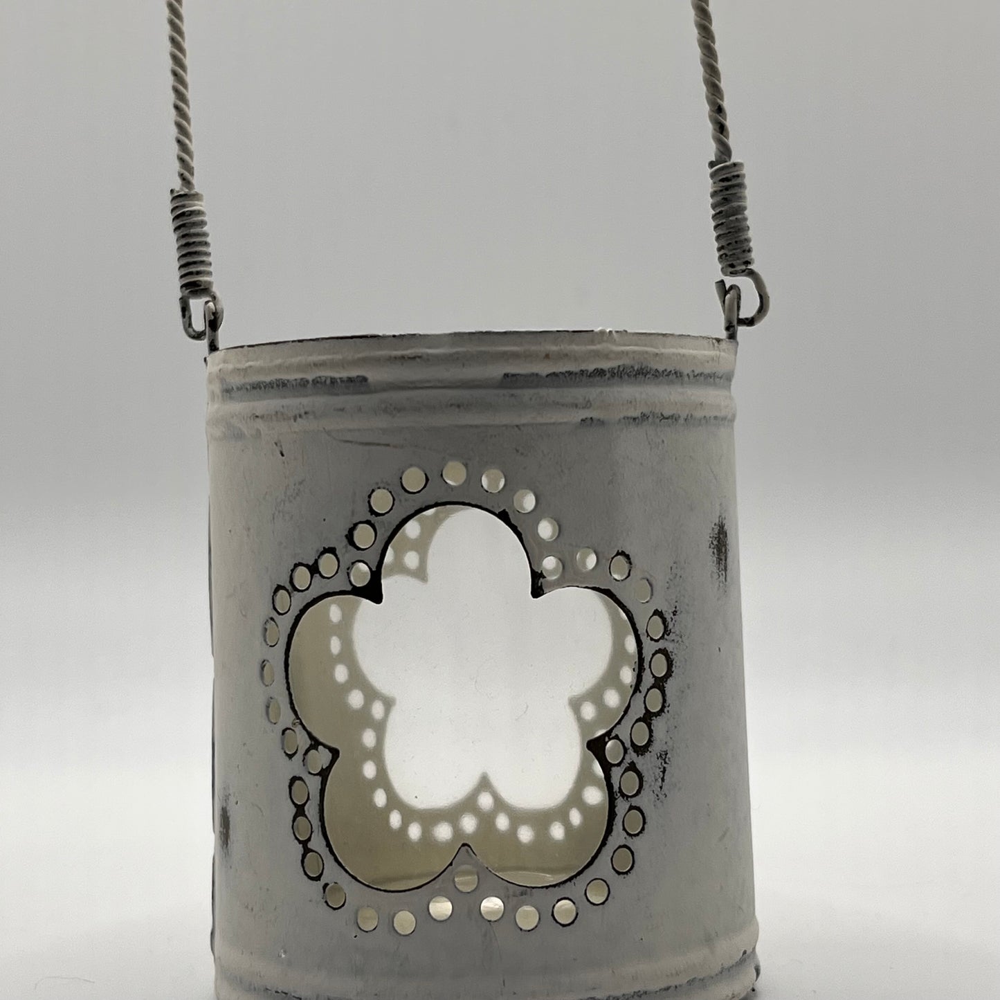 Parlane Distressed Cream Hanging Tea Light Holder