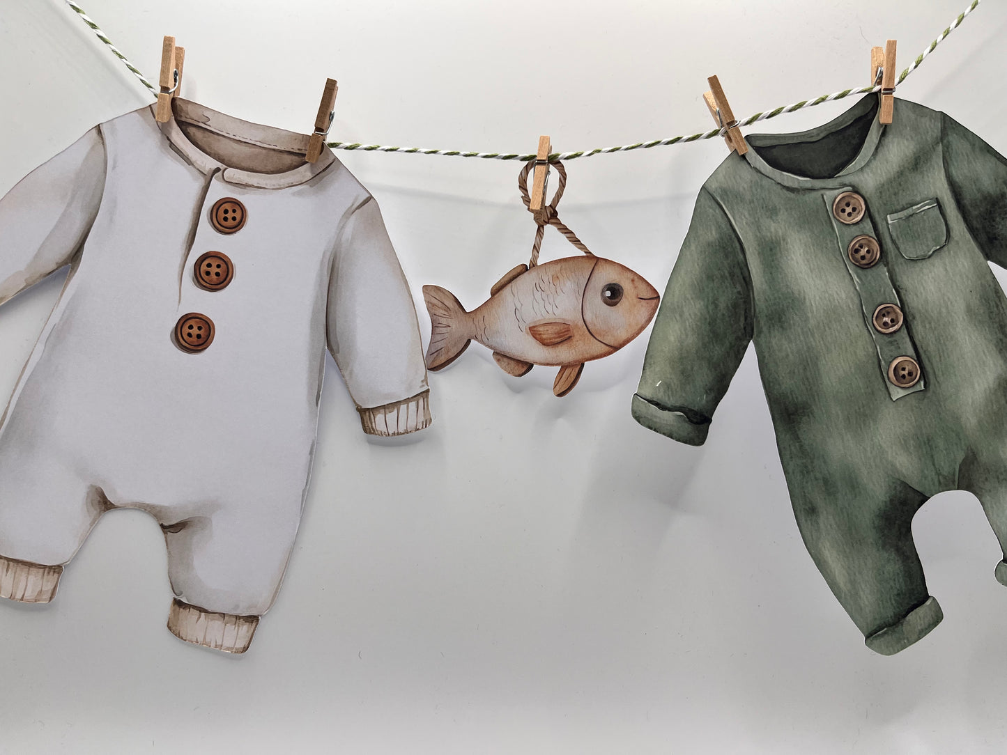 Gone Fishing Baby Shower Bunting, Fishing Baby Clothes Garland, Rustic Baby Shower Decorations, Woodland Baby Shower Banner