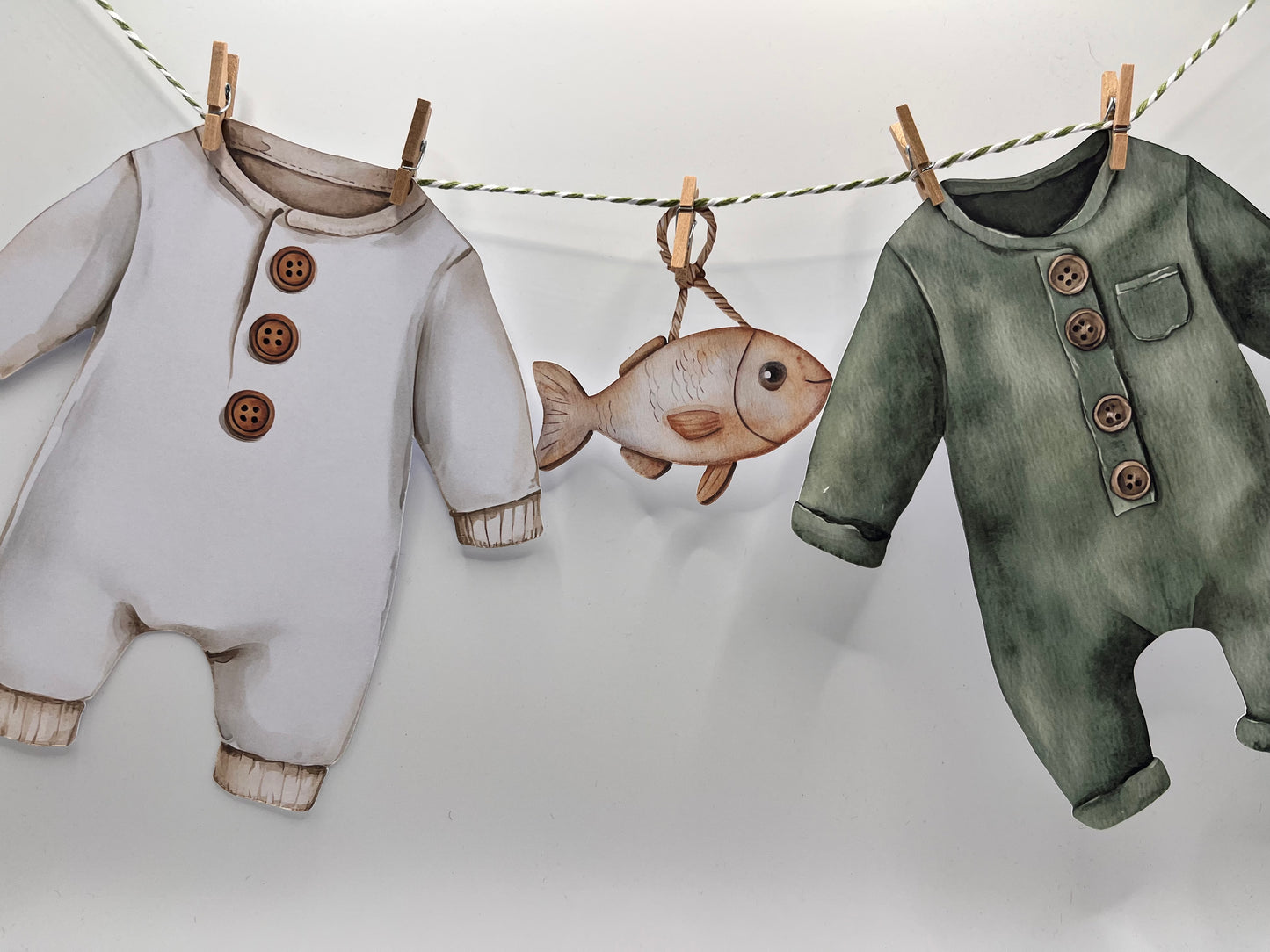 Gone Fishing Baby Shower Bunting, Fishing Baby Clothes Garland, Rustic Baby Shower Decorations, Woodland Baby Shower Banner
