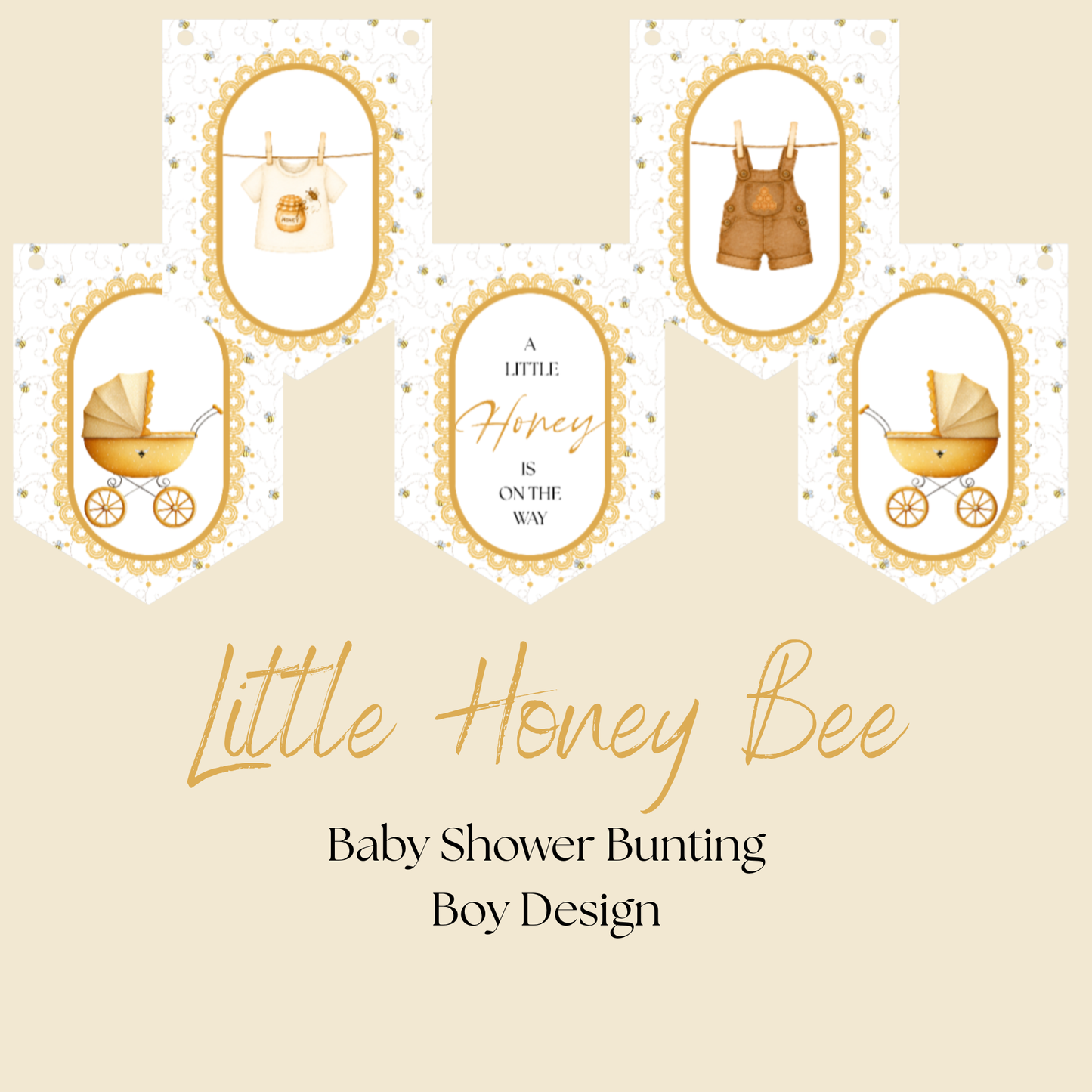 Little Honey Bee Baby Shower Bunting Bee Baby Shower Decorations Gender Neutral Party Banner
