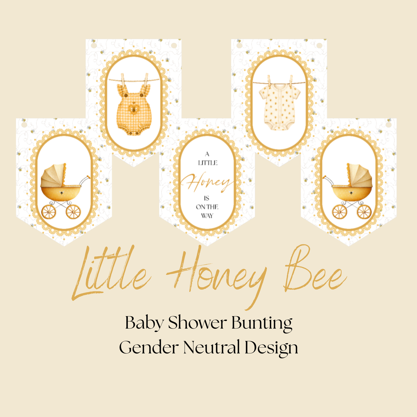 Little Honey Bee Baby Shower Bunting Bee Baby Shower Decorations Gender Neutral Party Banner