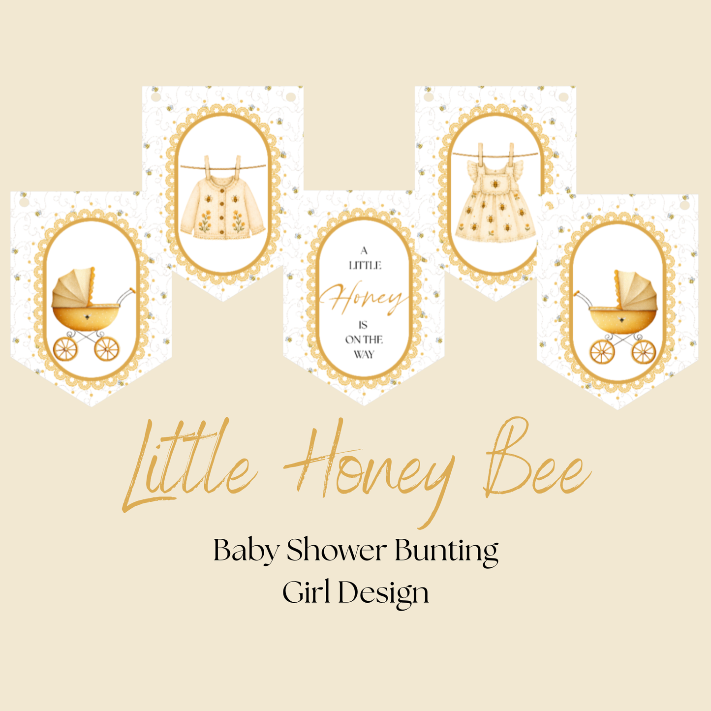 Little Honey Bee Baby Shower Bunting Bee Baby Shower Decorations Gender Neutral Party Banner