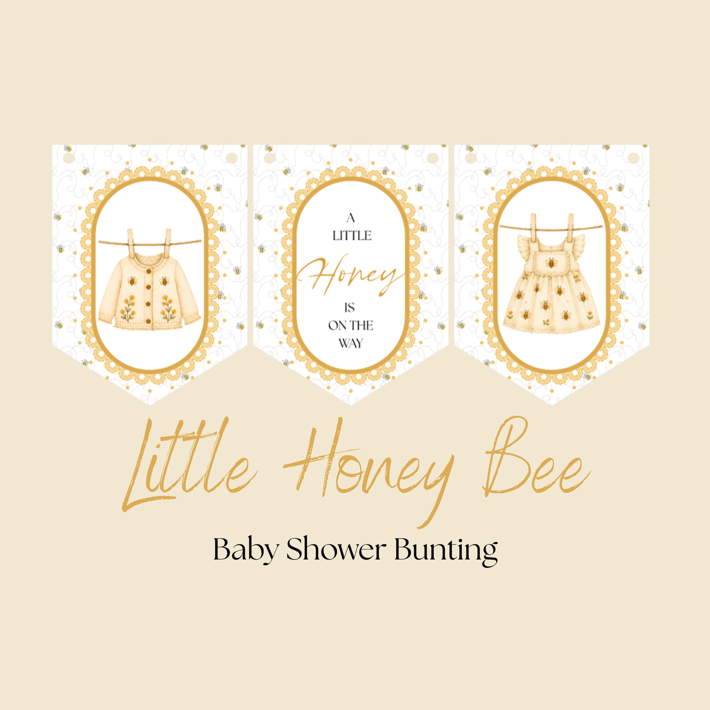 Little Honey Bee Baby Shower Bunting Bee Baby Shower Decorations Gender Neutral Party Banner