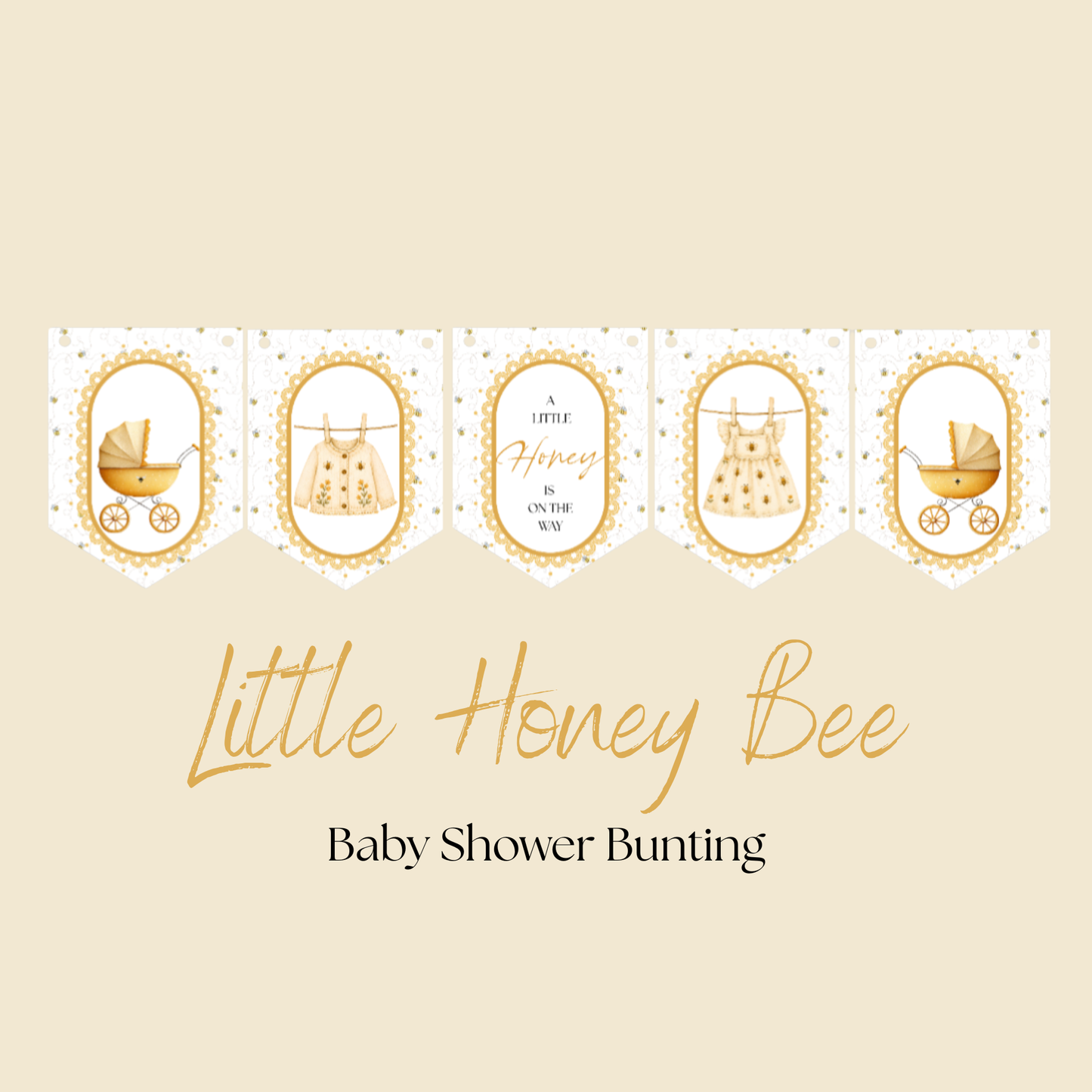 Little Honey Bee Baby Shower Bunting Bee Baby Shower Decorations Gender Neutral Party Banner