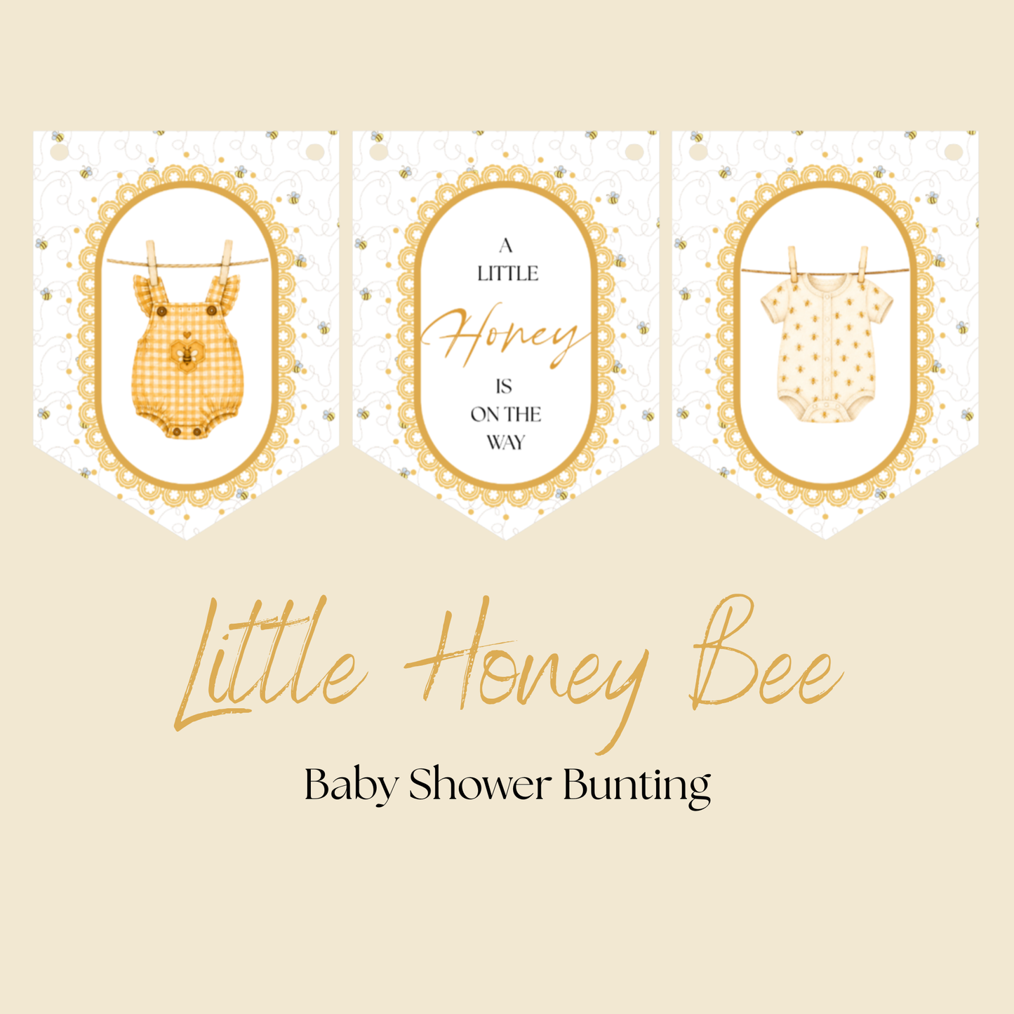 Little Honey Bee Baby Shower Bunting Bee Baby Shower Decorations Gender Neutral Party Banner
