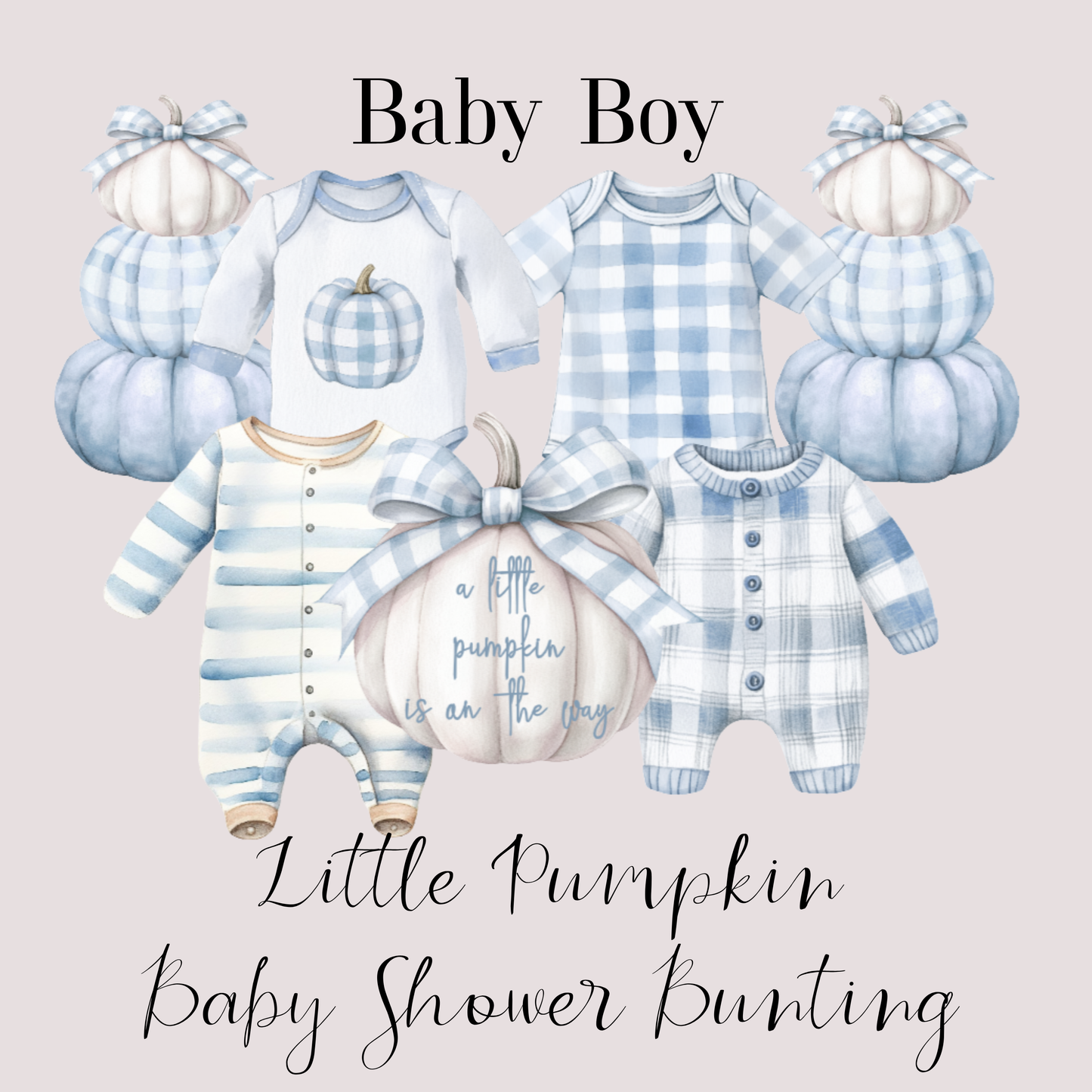 A Little Pumpkin Is On the Way Baby Shower Bunting – Autumn Baby Clothes Garland Decoration