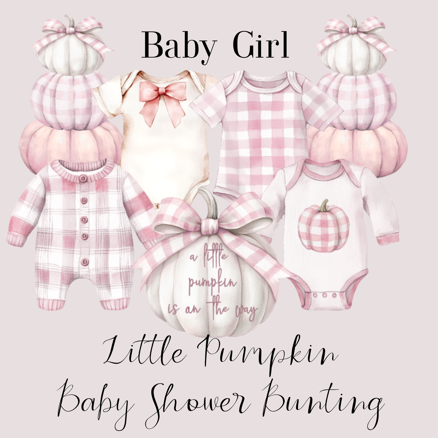 A Little Pumpkin Is On the Way Baby Shower Bunting – Autumn Baby Clothes Garland Decoration