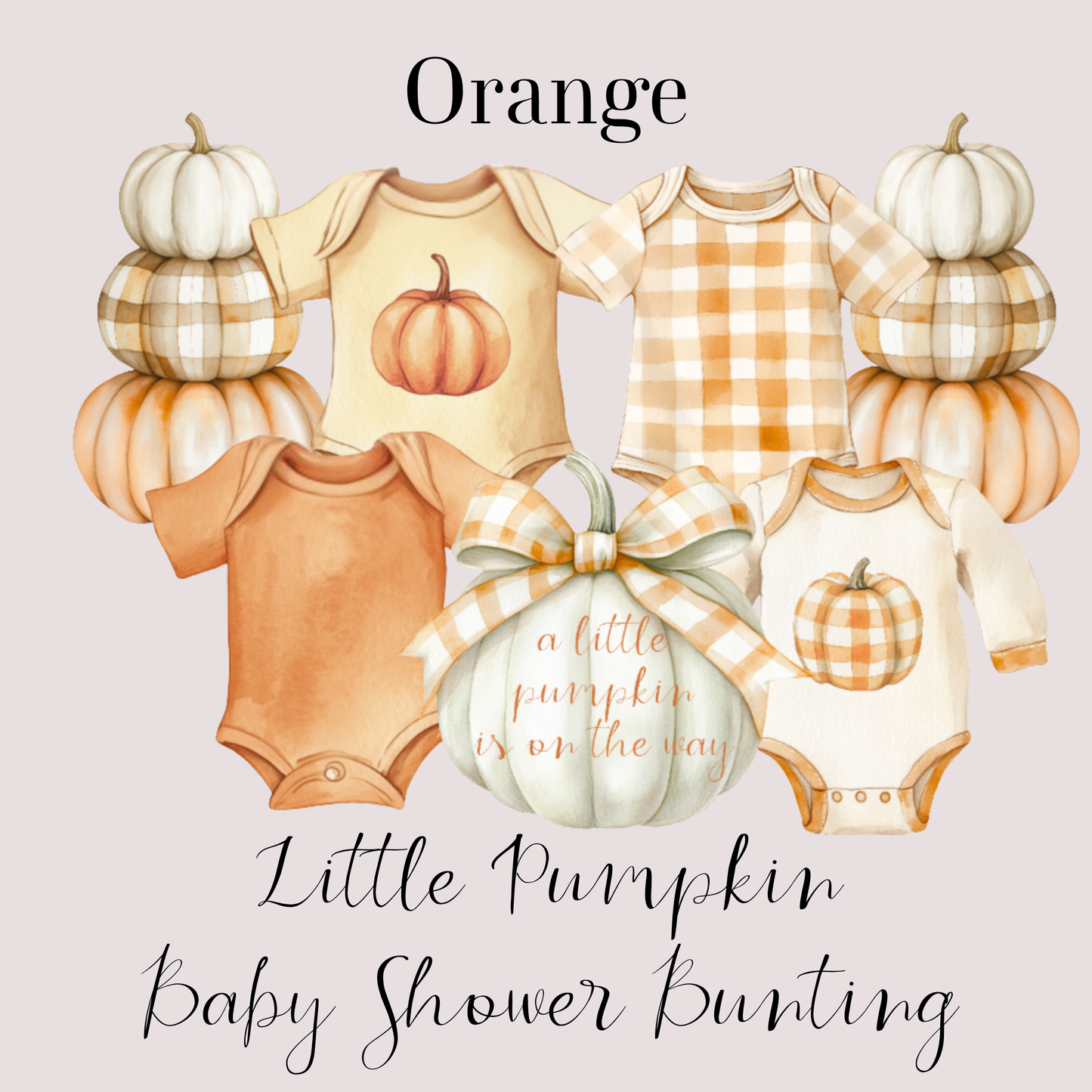 A Little Pumpkin Is On the Way Baby Shower Bunting – Autumn Baby Clothes Garland Decoration