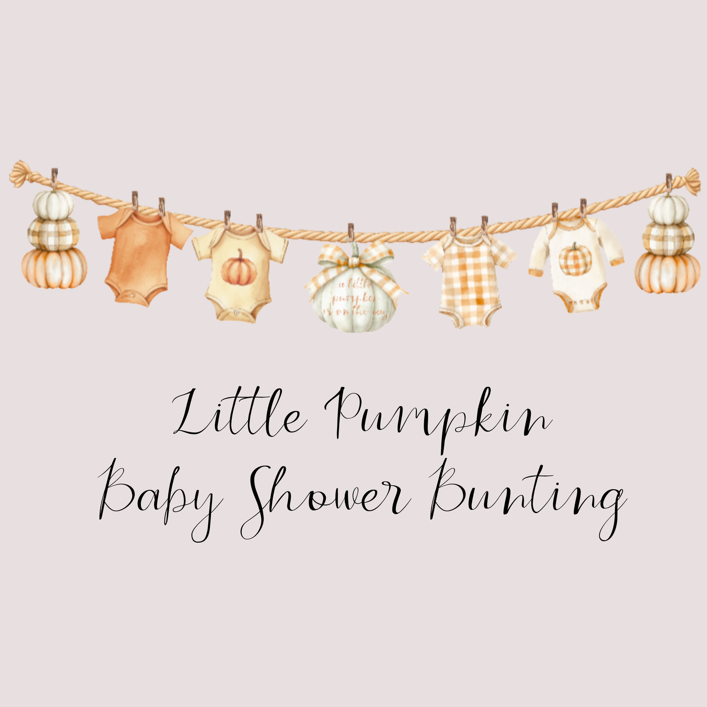 A Little Pumpkin Is On the Way Baby Shower Bunting – Autumn Baby Clothes Garland Decoration