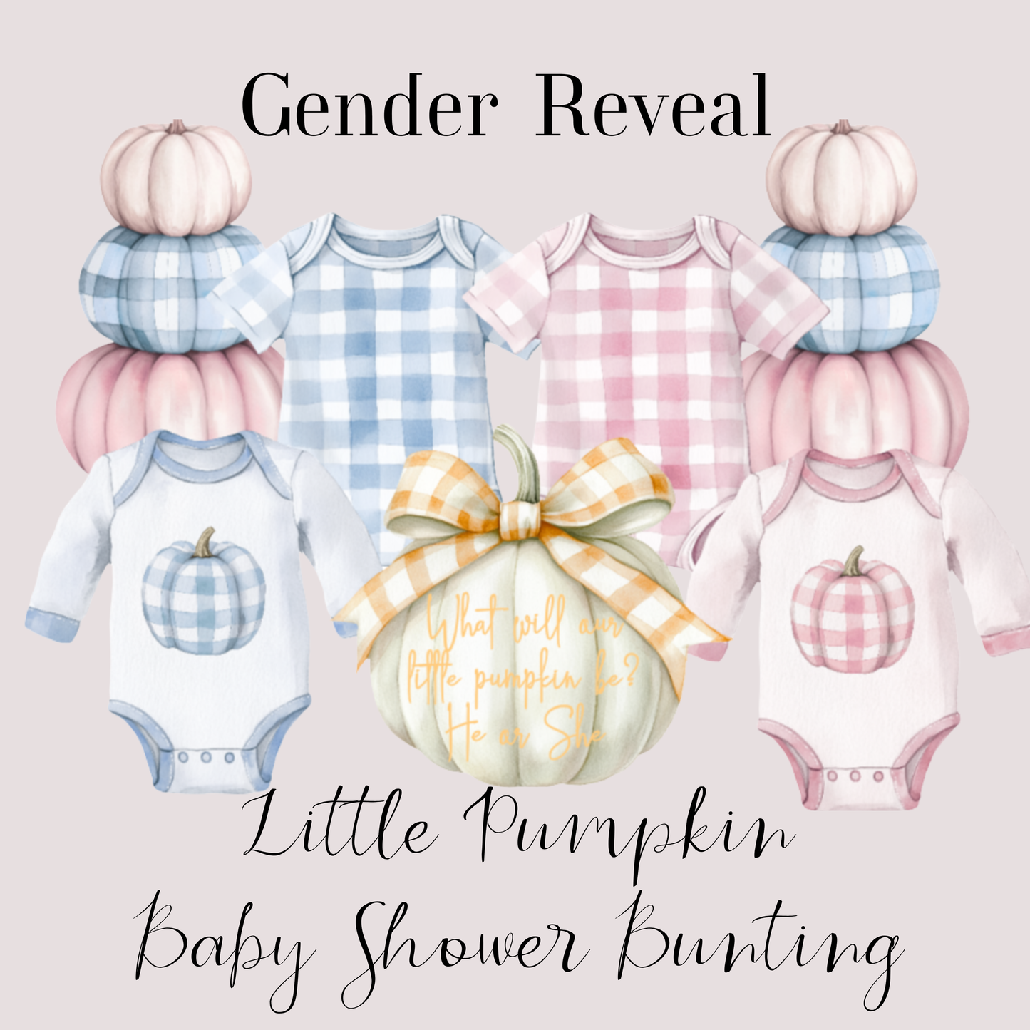 A Little Pumpkin Is On the Way Baby Shower Bunting – Autumn Baby Clothes Garland Decoration