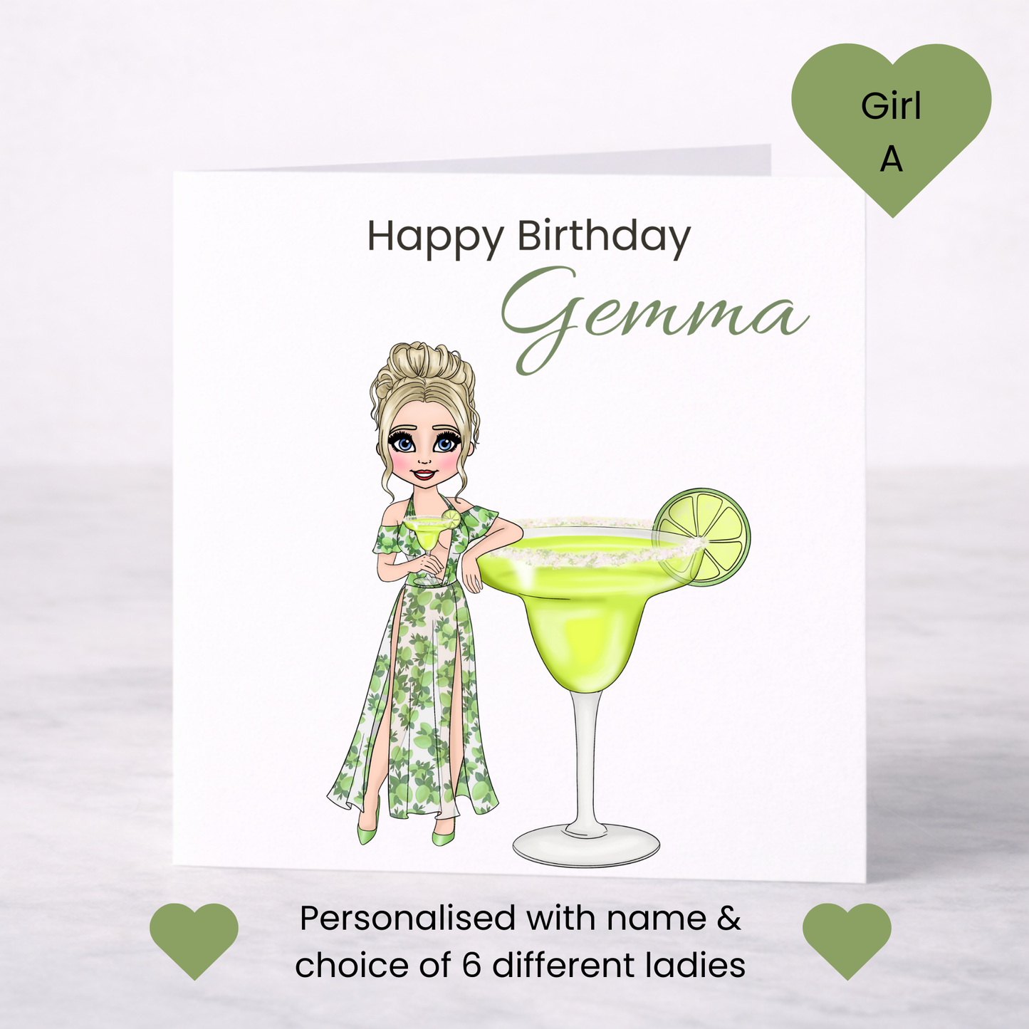 Personalised Margarita Birthday Card – Casual Cocktail Design