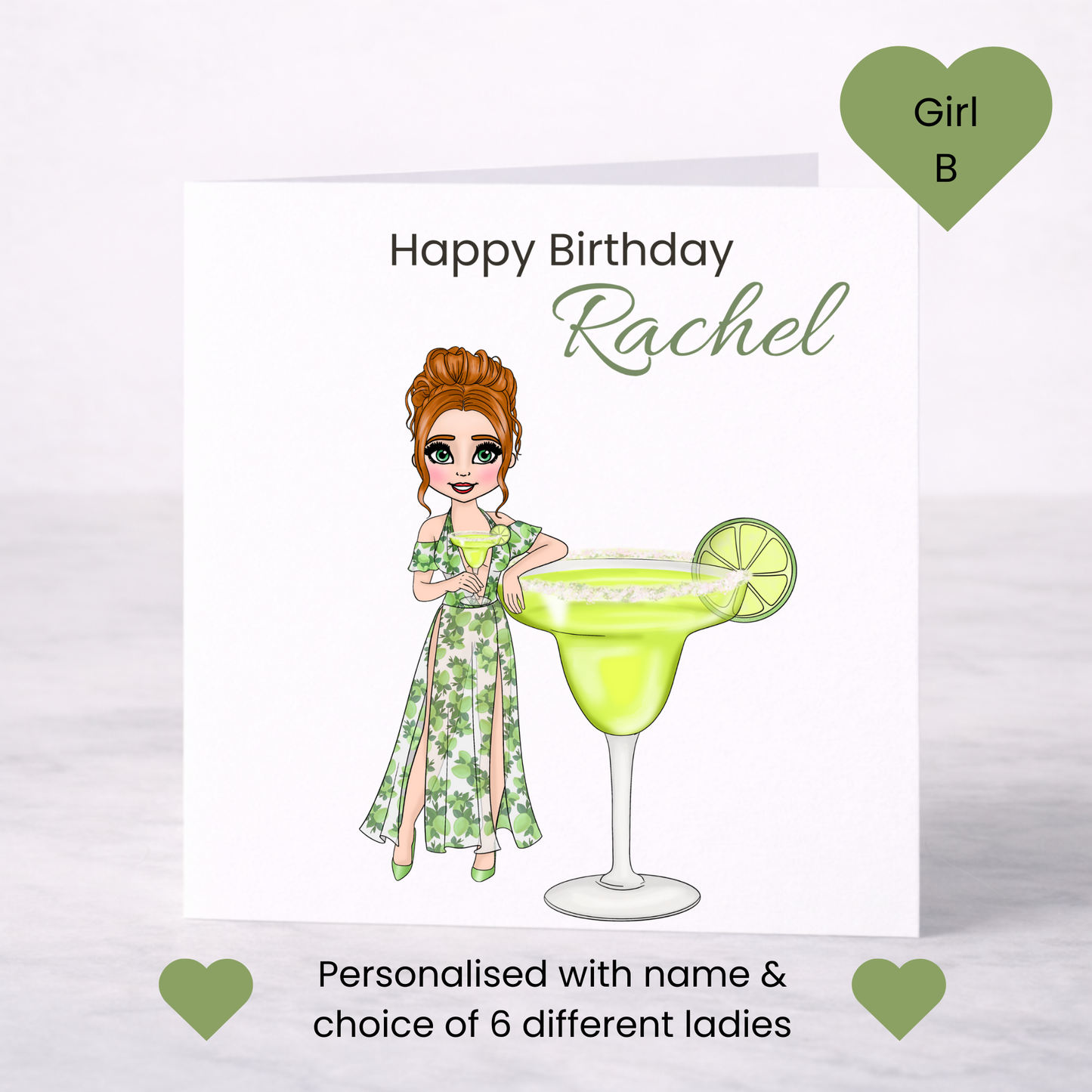 Personalised Margarita Birthday Card – Casual Cocktail Design