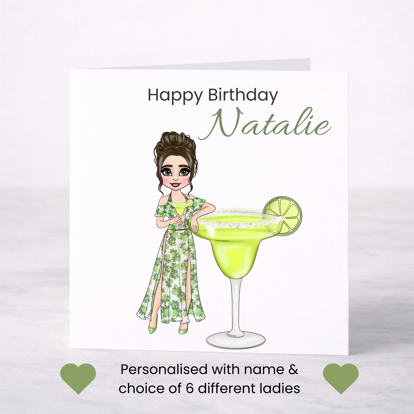 Personalised Margarita Birthday Card – Casual Cocktail Design