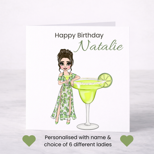 Personalised Margarita Birthday Card – Casual Cocktail Design