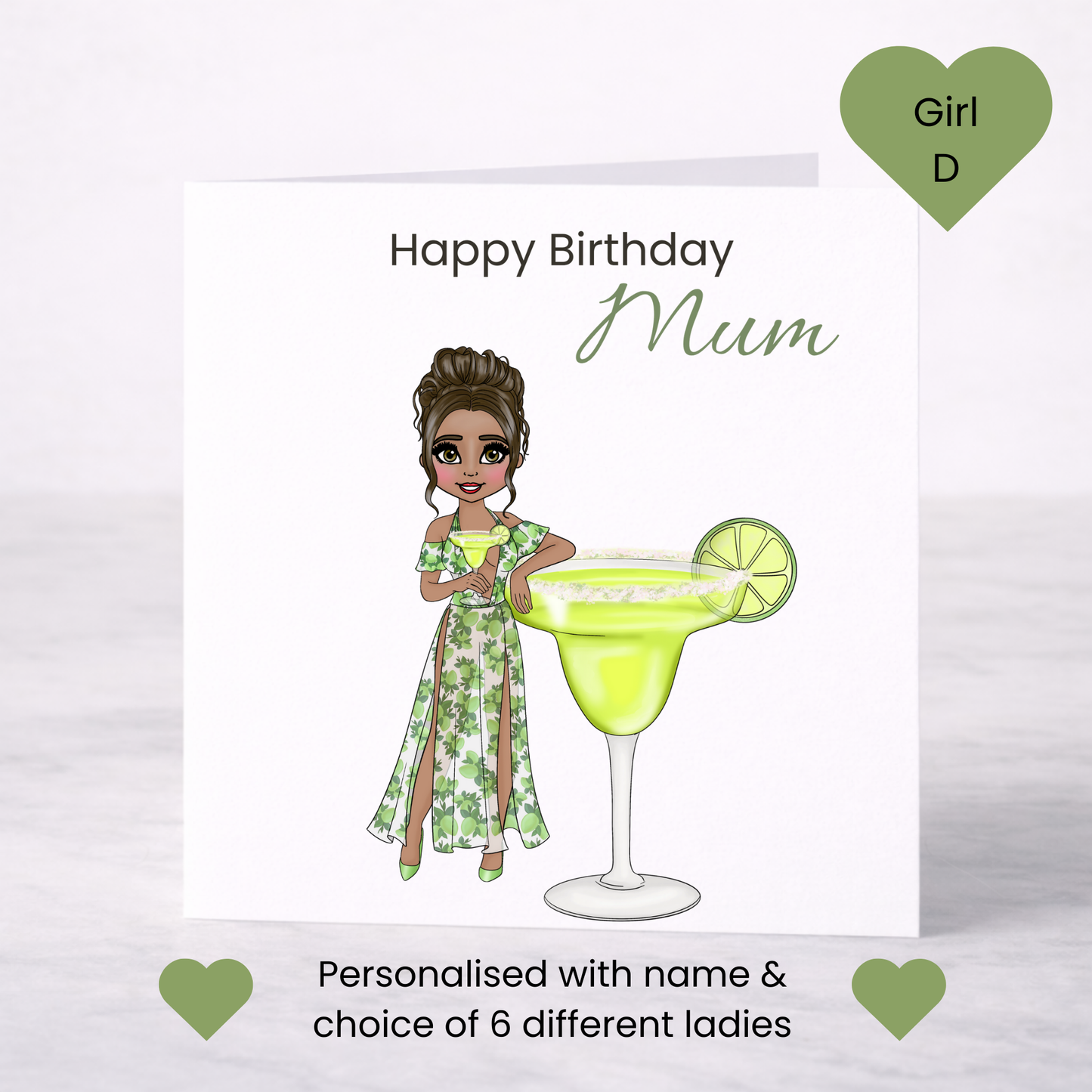 Personalised Margarita Birthday Card – Casual Cocktail Design