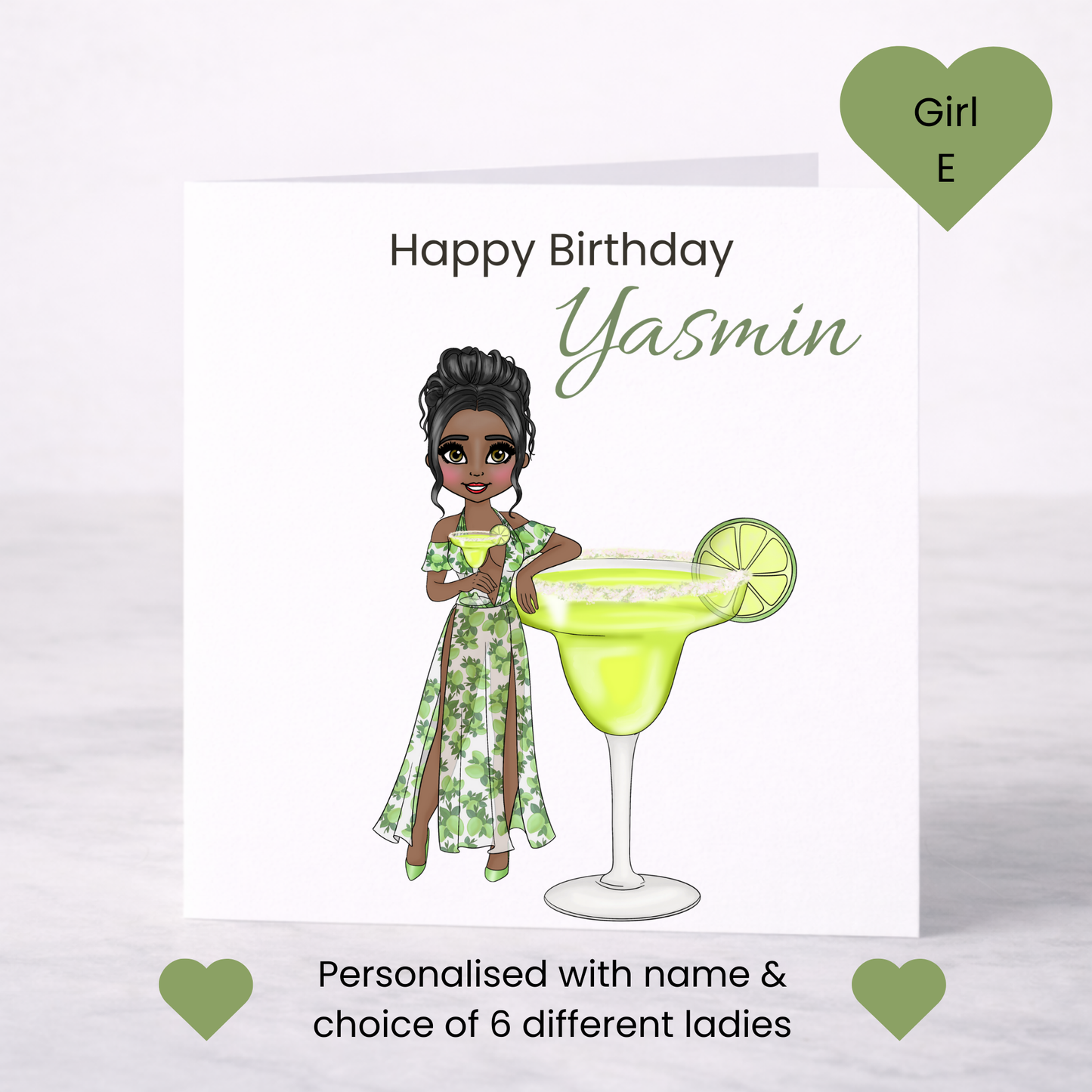Personalised Margarita Birthday Card – Casual Cocktail Design