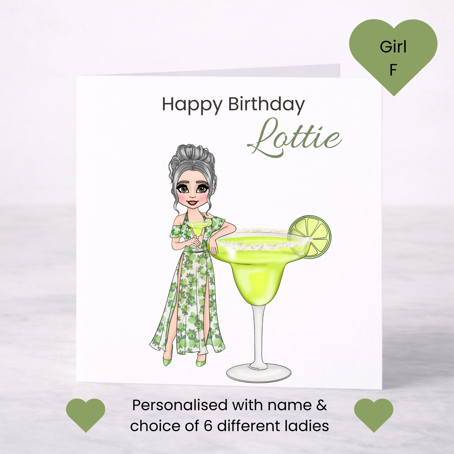 Personalised Margarita Birthday Card – Casual Cocktail Design