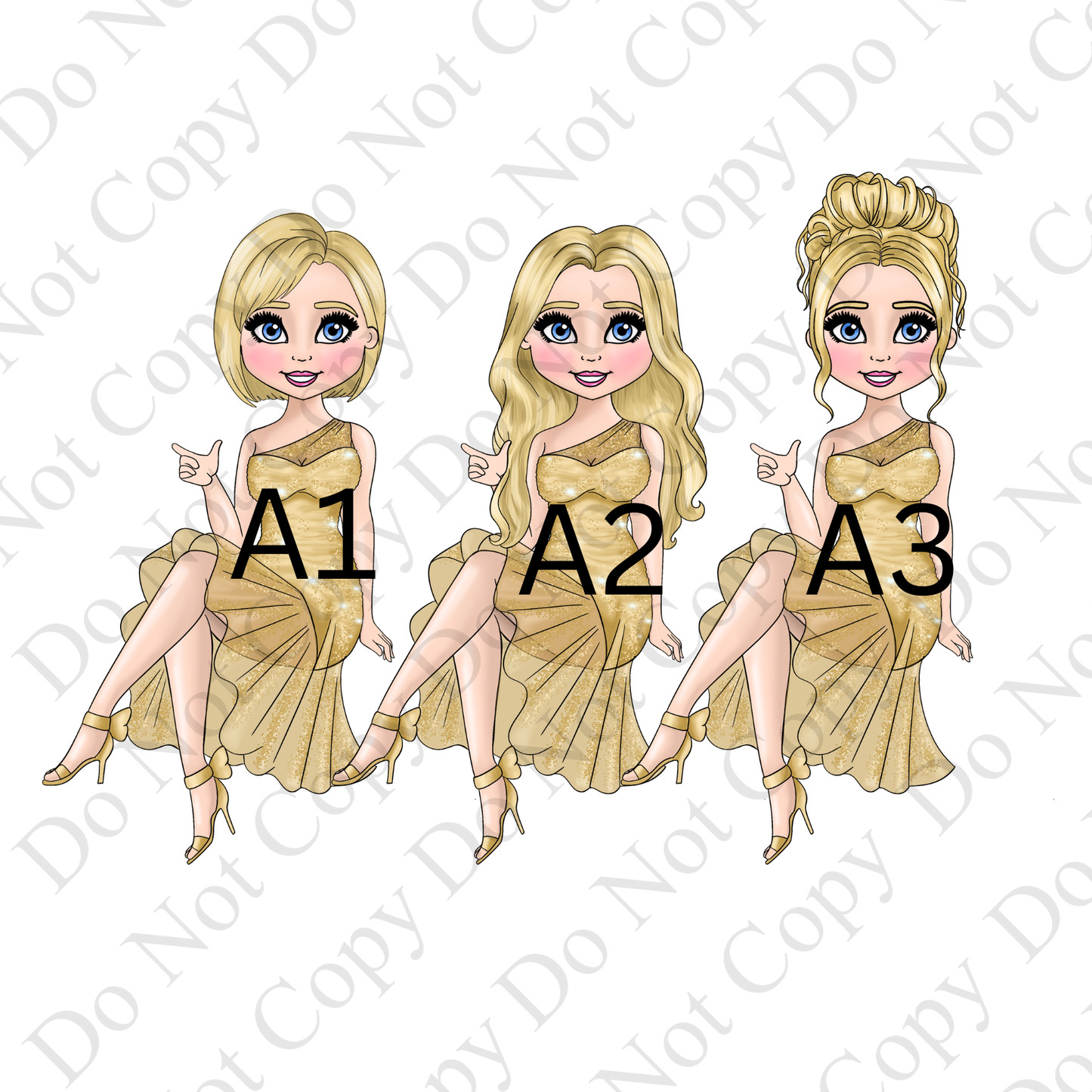 Gold Milestone Birthday Card – Choice of Lady, Ages 18–70