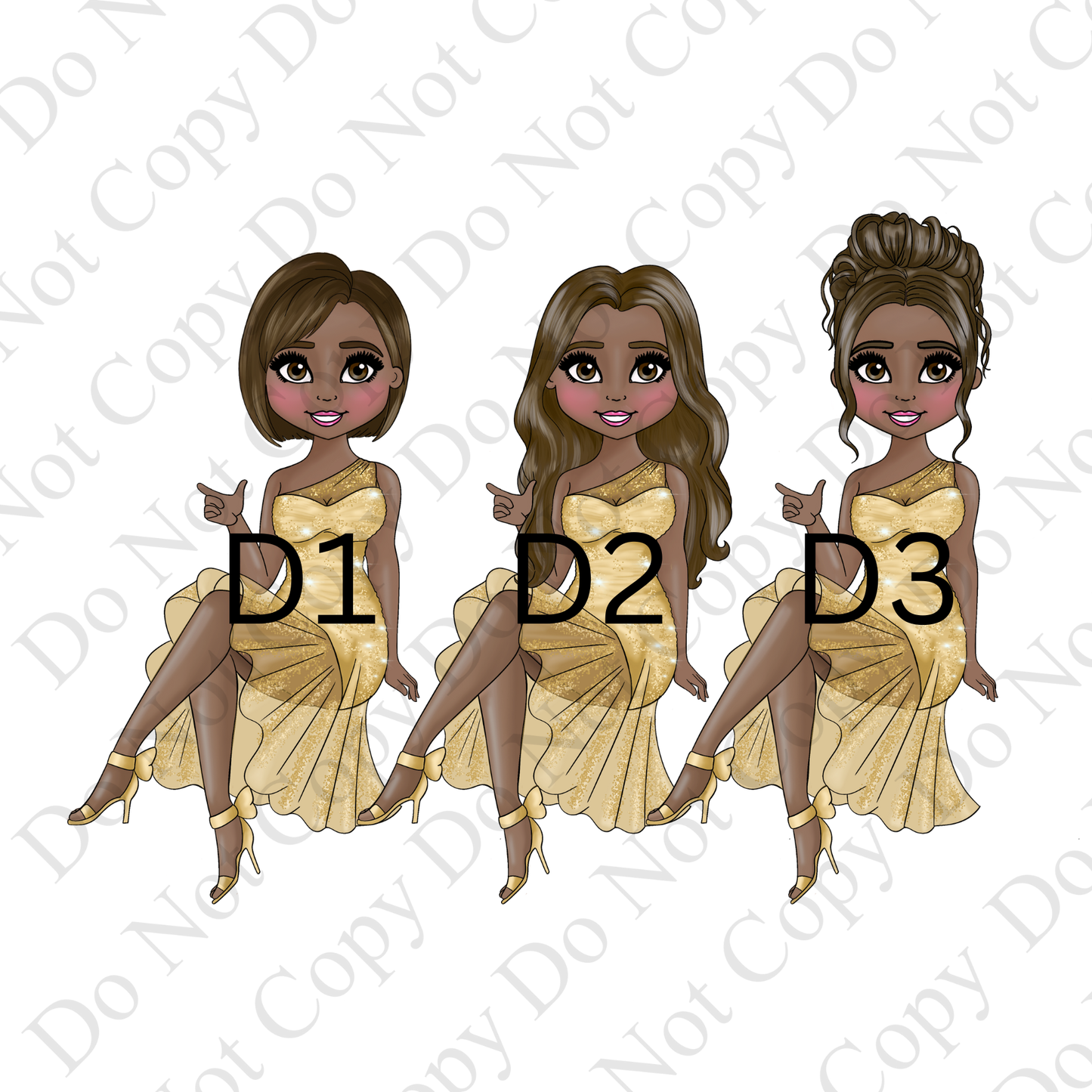 Gold Milestone Birthday Card – Choice of Lady, Ages 18–70