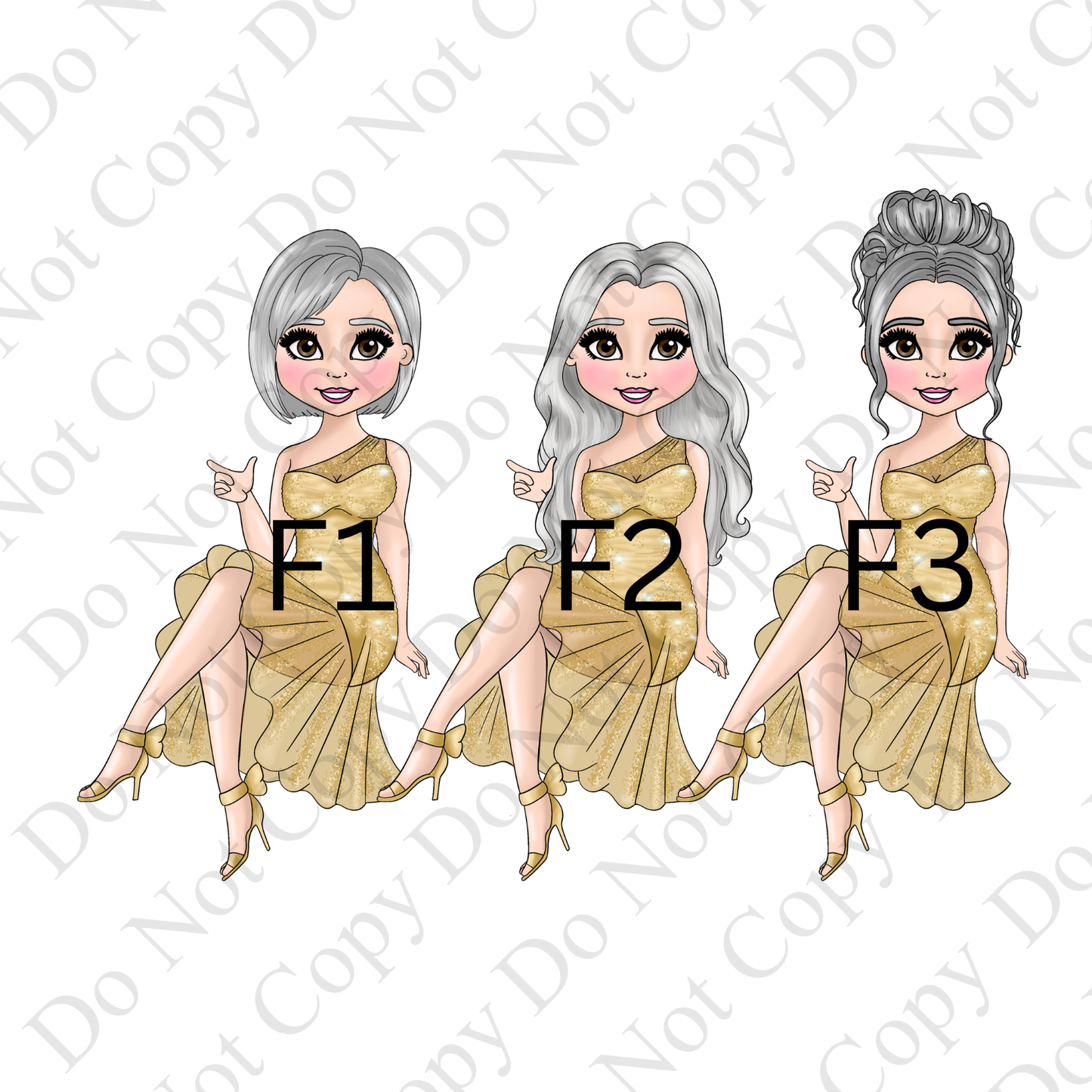 Gold Milestone Birthday Card – Choice of Lady, Ages 18–70