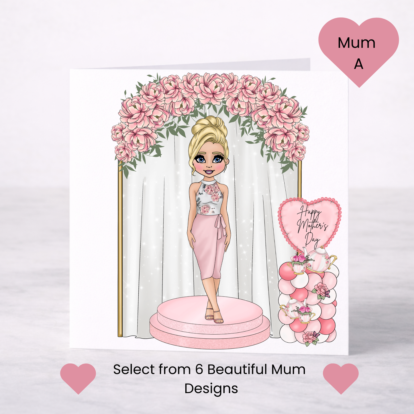 Elegant Floral Mother’s Day Card – Choice of 6 Mum Designs