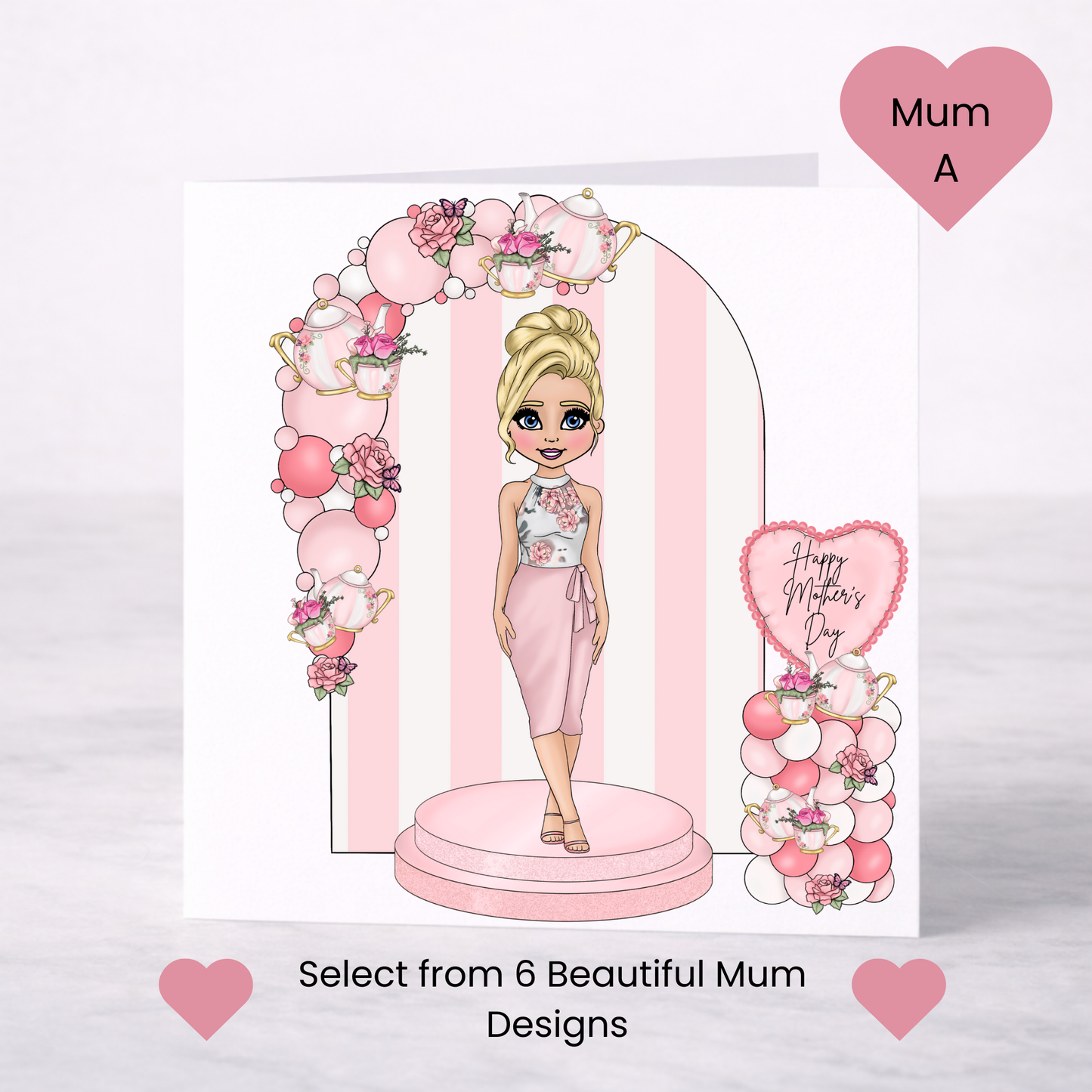 Elegant Floral Mother’s Day Card – Choice of 6 Mum Designs