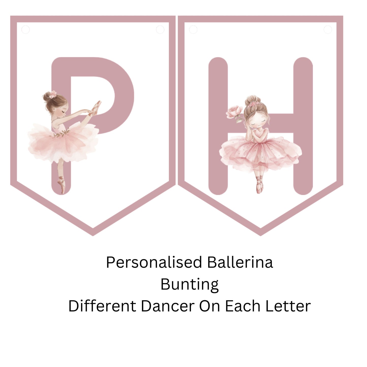 Personalised Ballerina Name Garland – Ballet Themed Bedroom & Party Bunting