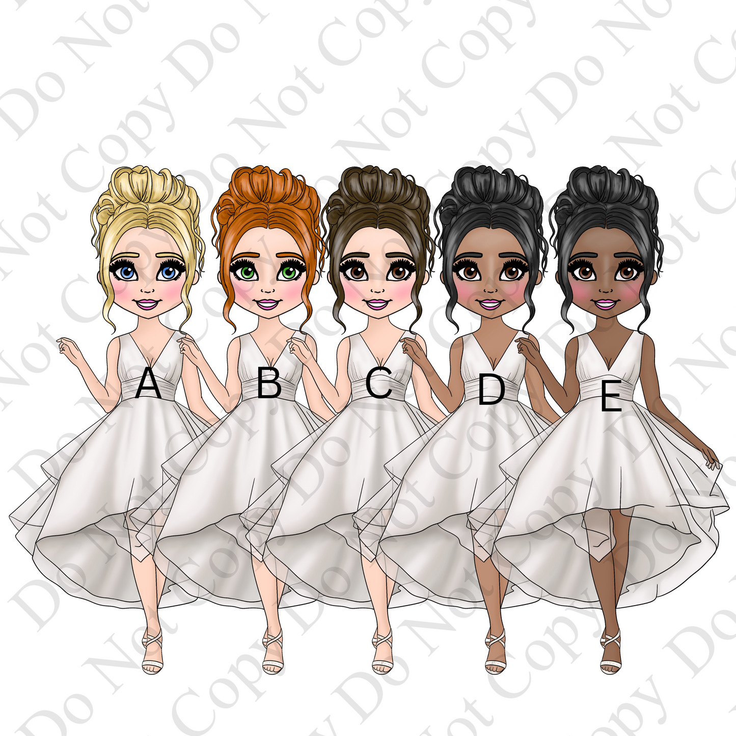 Daughter Wedding Day Card – Choose Bride Illustration
