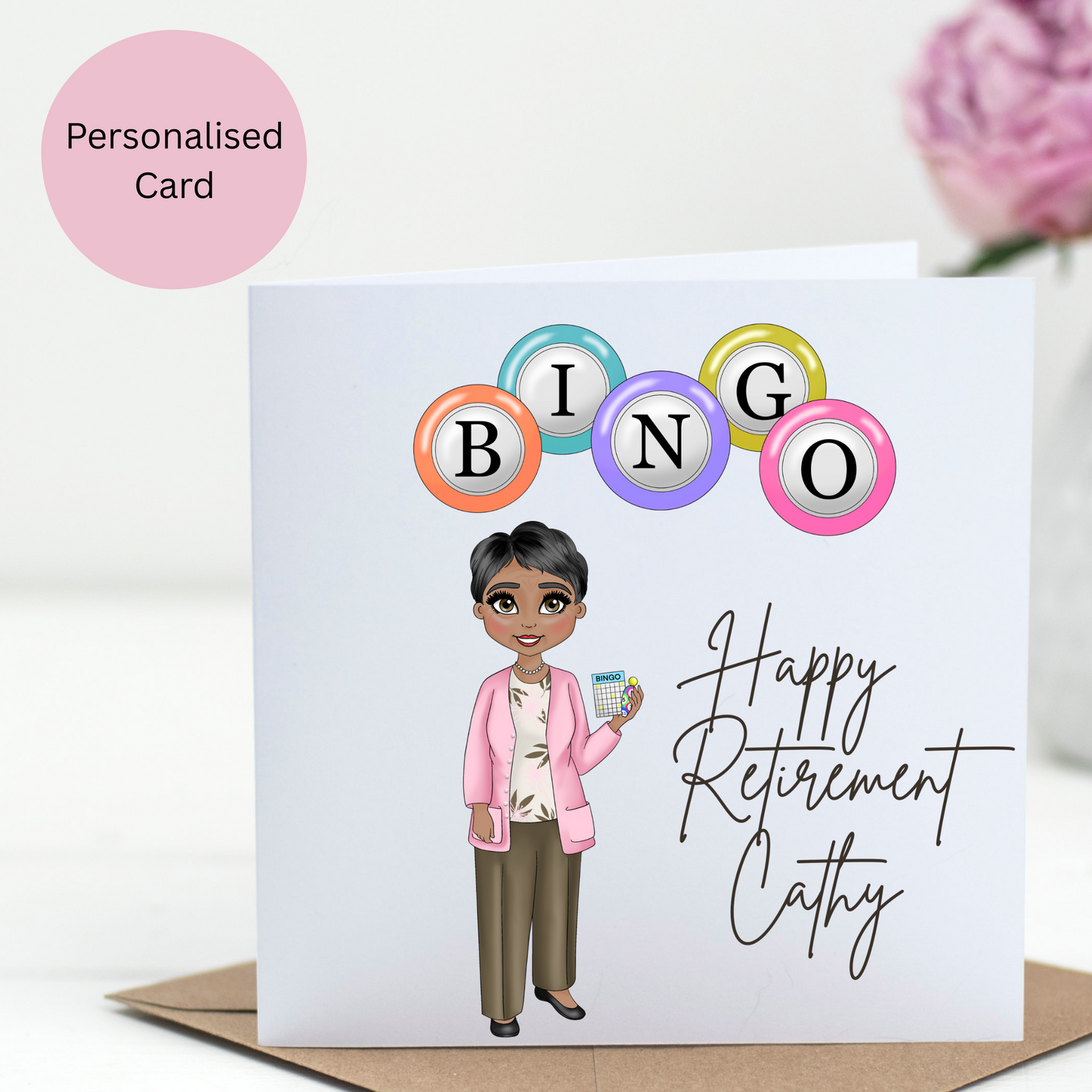 Personalised Bingo Lady Birthday Card – Choice of 5 Ladies Greeting Card