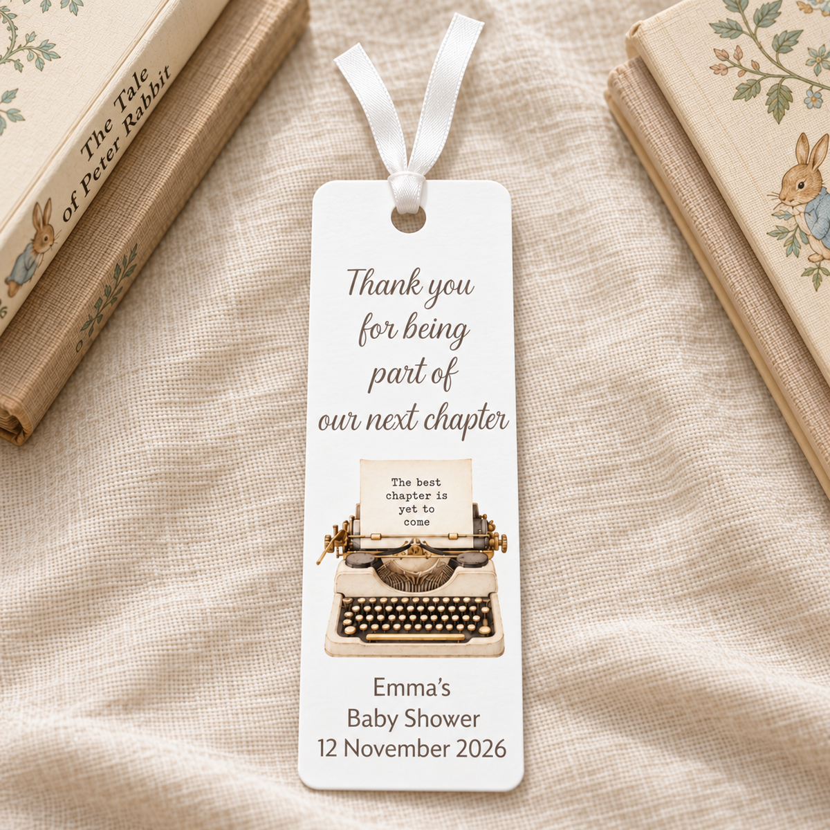 Personalised Book Themed Baby Shower Bookmarks – A New Chapter