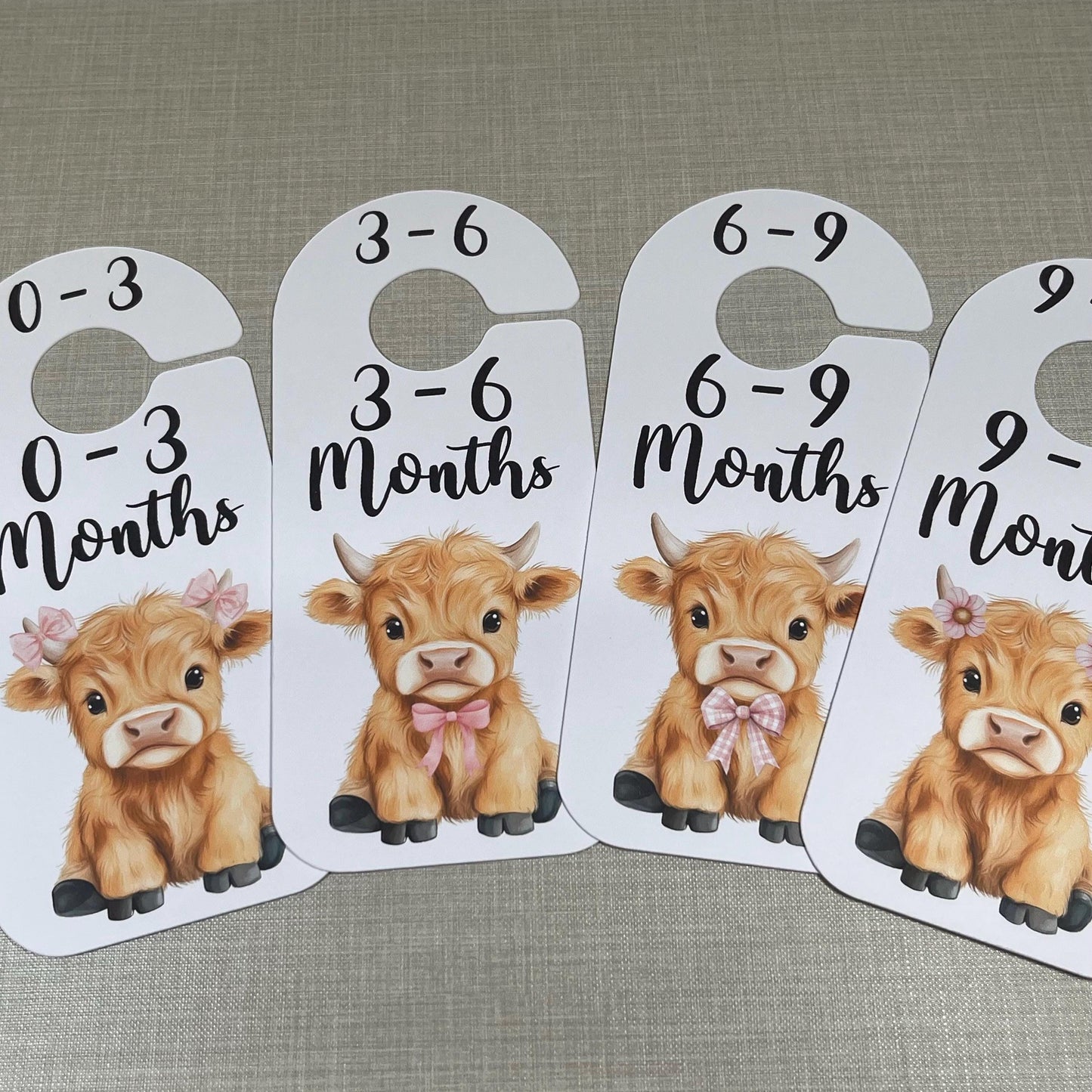 Highland Cow Baby Clothes Age Dividers – Nursery Wardrobe Organisers