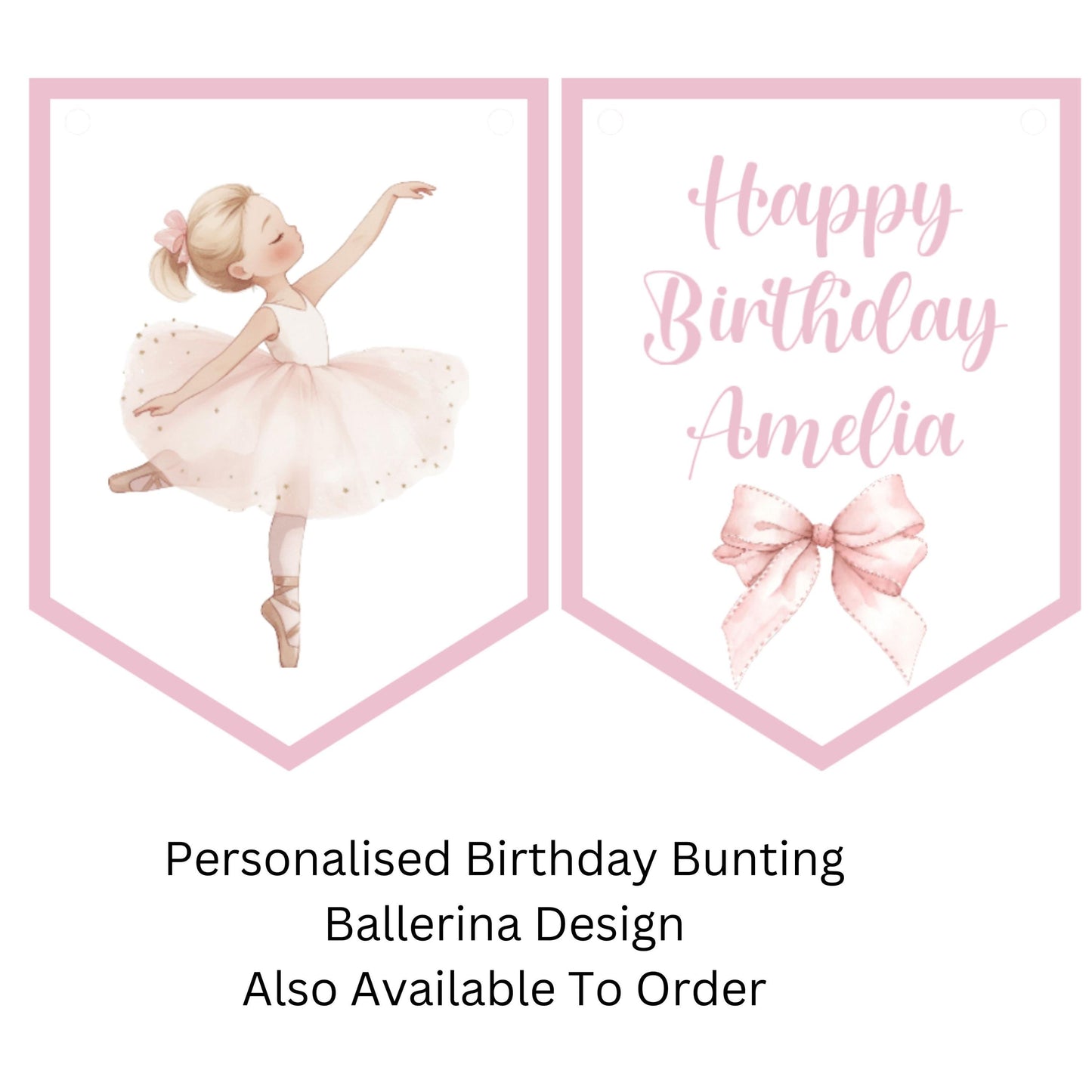 Personalised Ballerina Name Garland – Ballet Themed Bedroom & Party Bunting