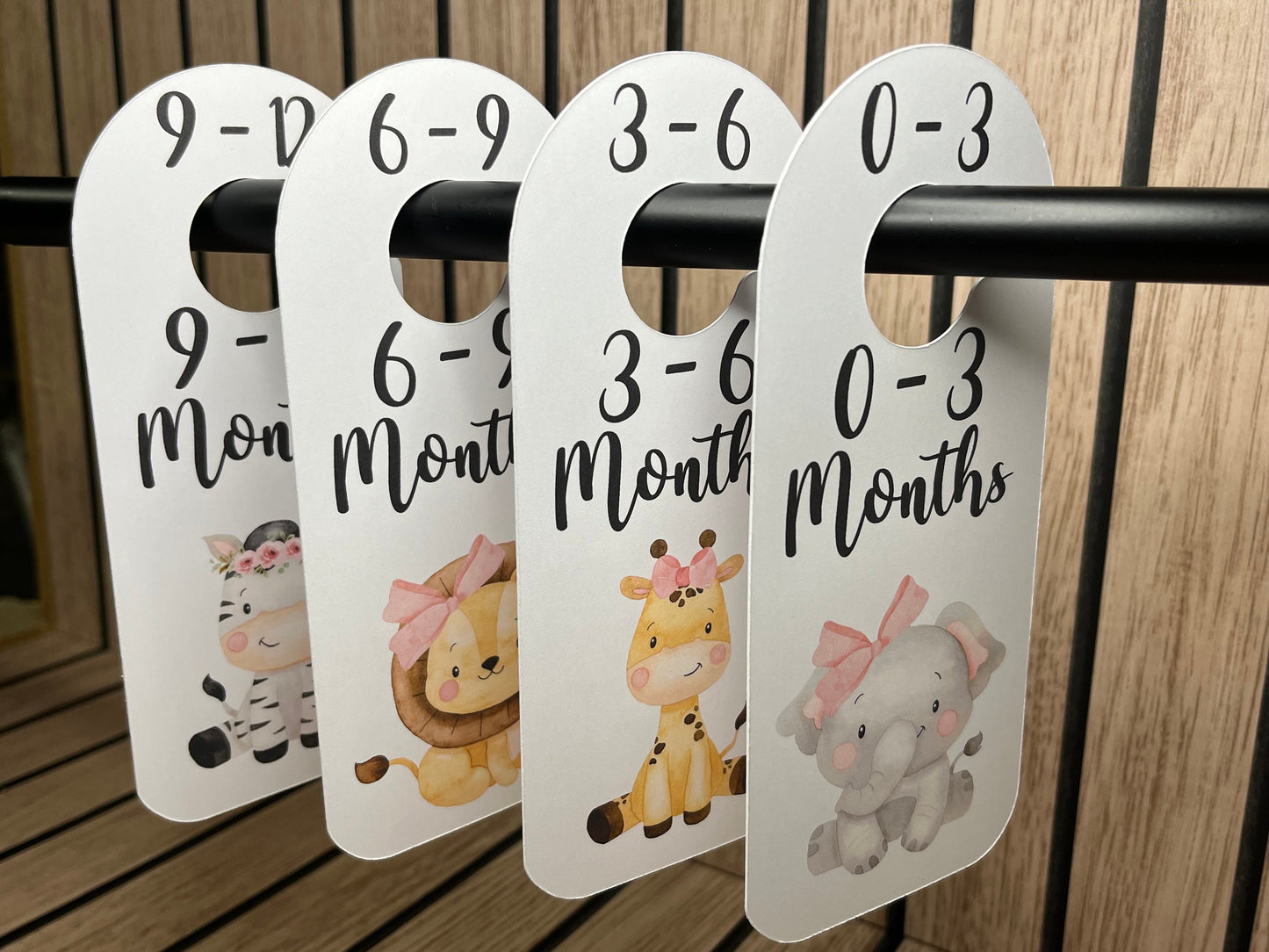 Safari Animal Baby Clothes Age Dividers – Nursery Wardrobe Organisers