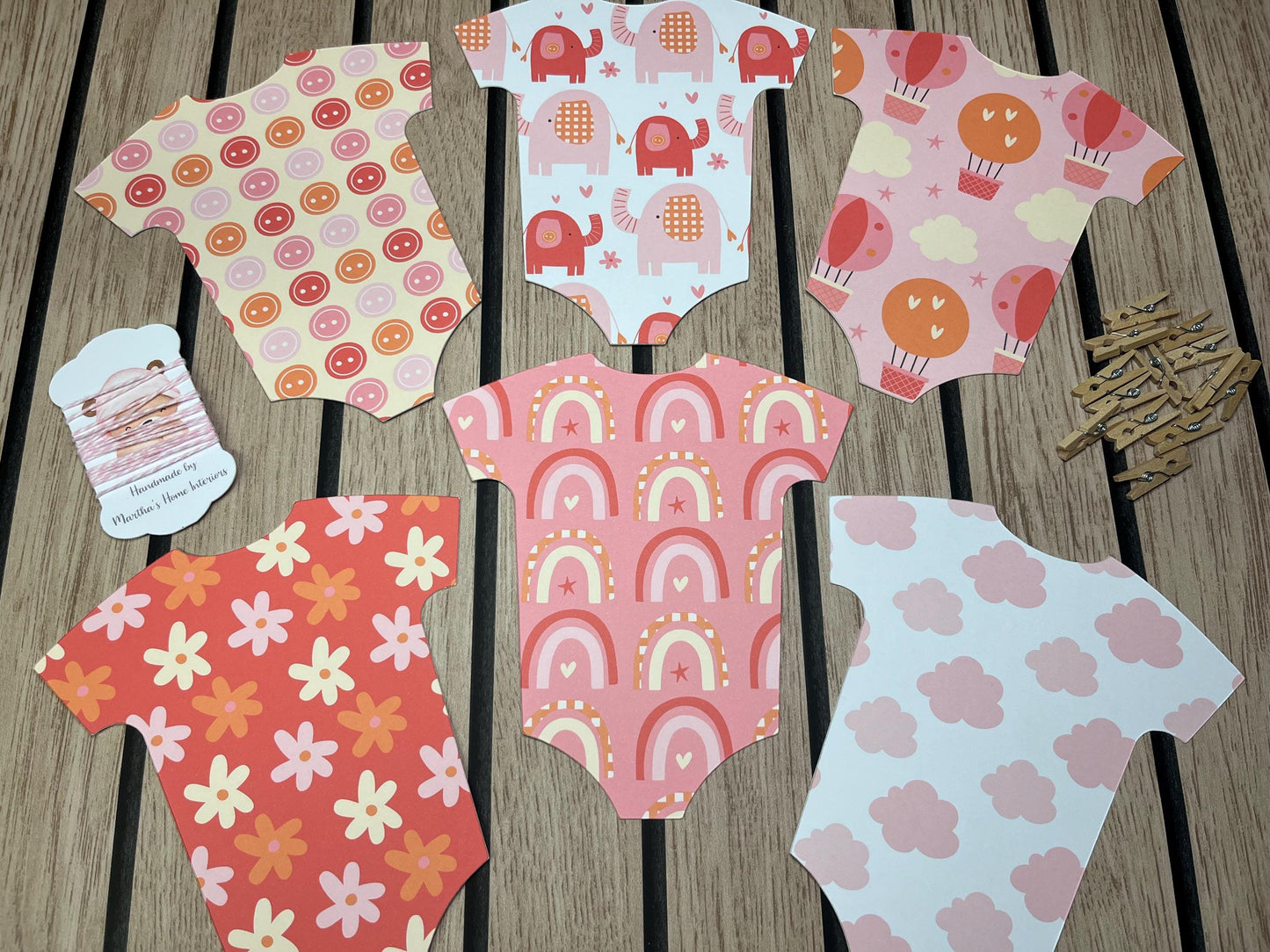 Baby Vest Bunting – Blue or Pink Baby Shower & New born Decoration