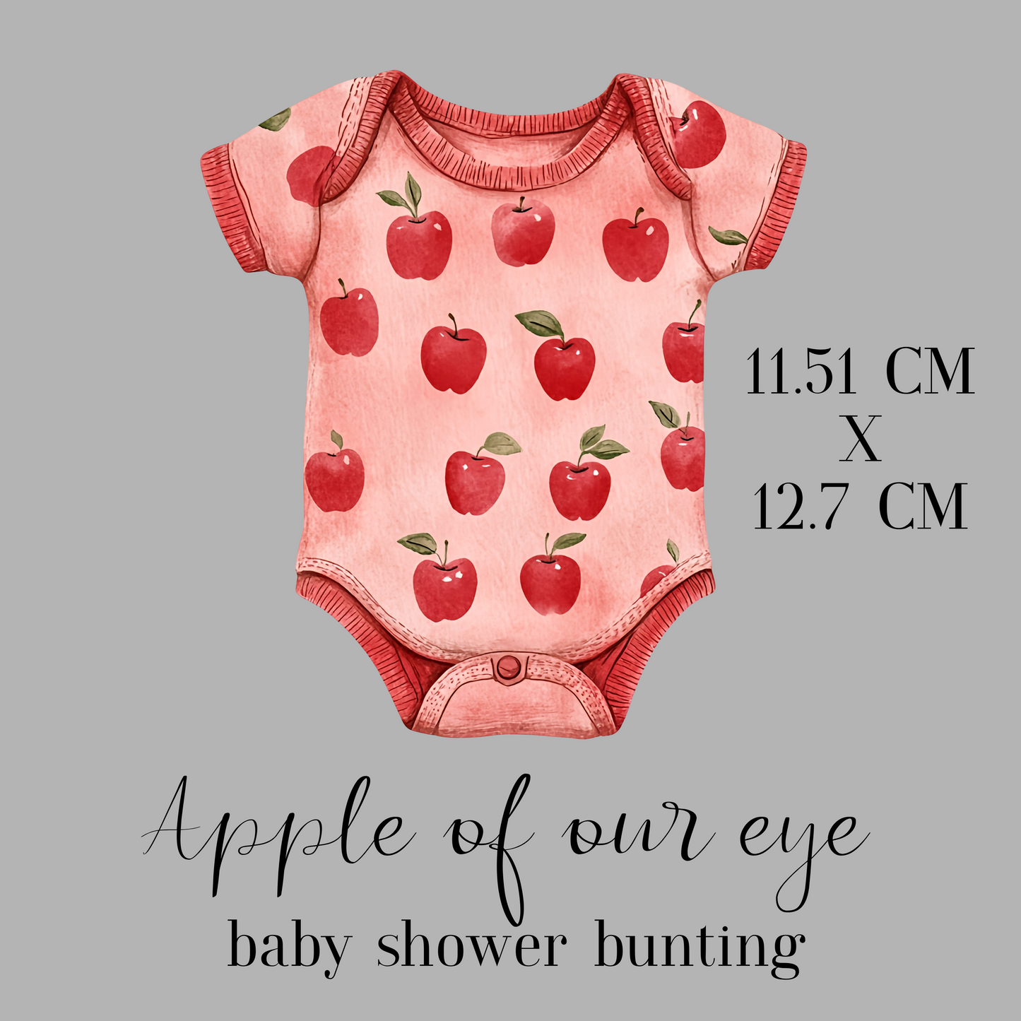 Apple of Our Eye Baby Shower Bunting – Baby Clothesline Garland Decoration