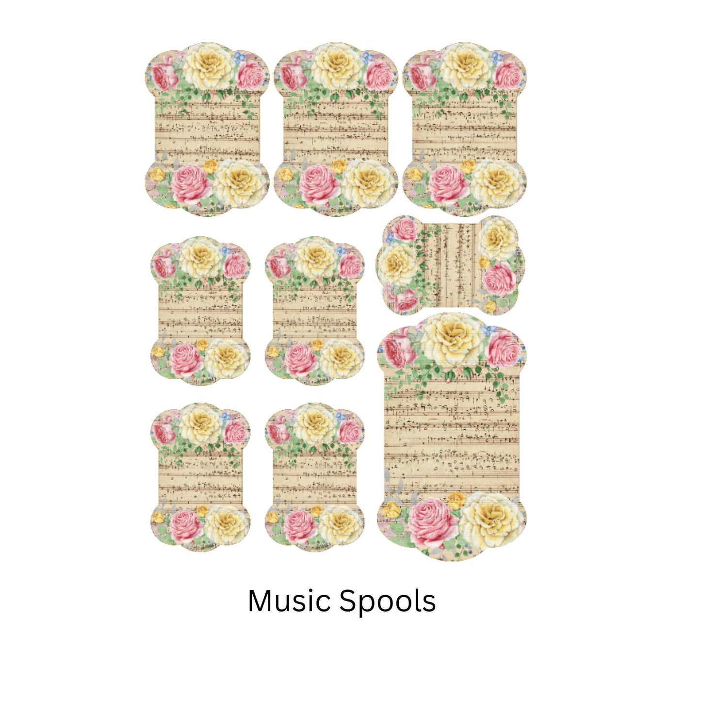 Ribbon and Thread Organizer Spool Cards – Vintage and Floral Styles