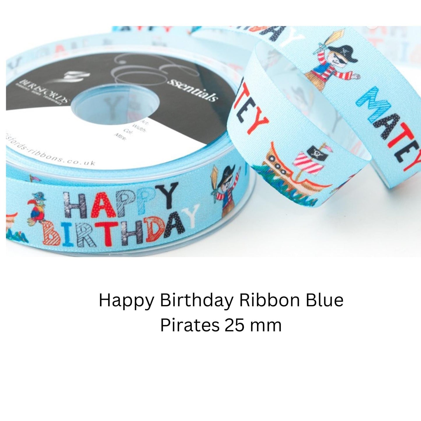 Berisfords Children’s Printed Ribbons – 25mm Birthday, Party & Craft Ribbon