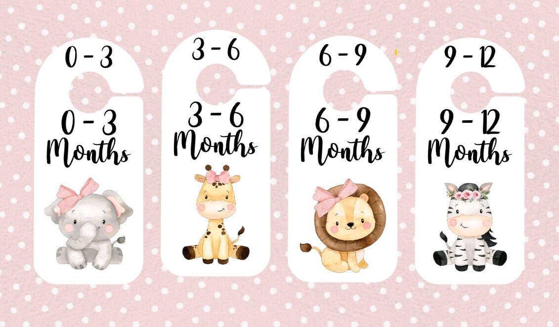 Safari Animal Baby Clothes Age Dividers – Nursery Wardrobe Organisers