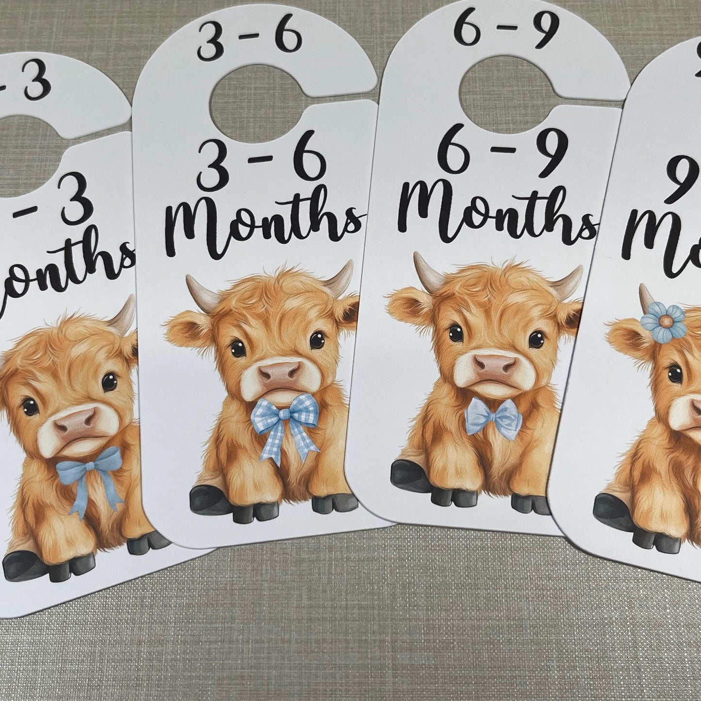 Highland Cow Baby Clothes Age Dividers – Nursery Wardrobe Organisers