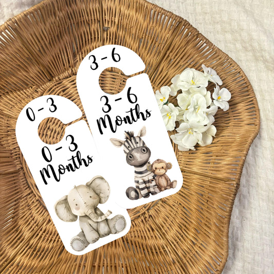 Jungle Animal Baby Clothes Age Dividers – Nursery Wardrobe Organisers