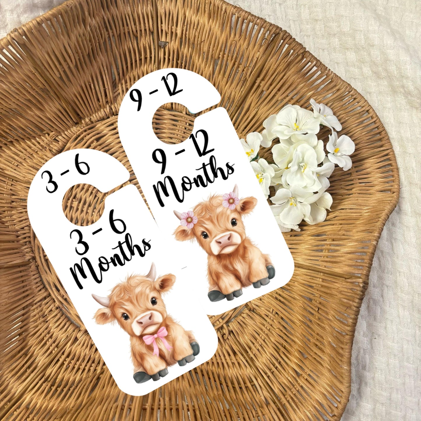 Highland Cow Baby Clothes Age Dividers – Nursery Wardrobe Organisers