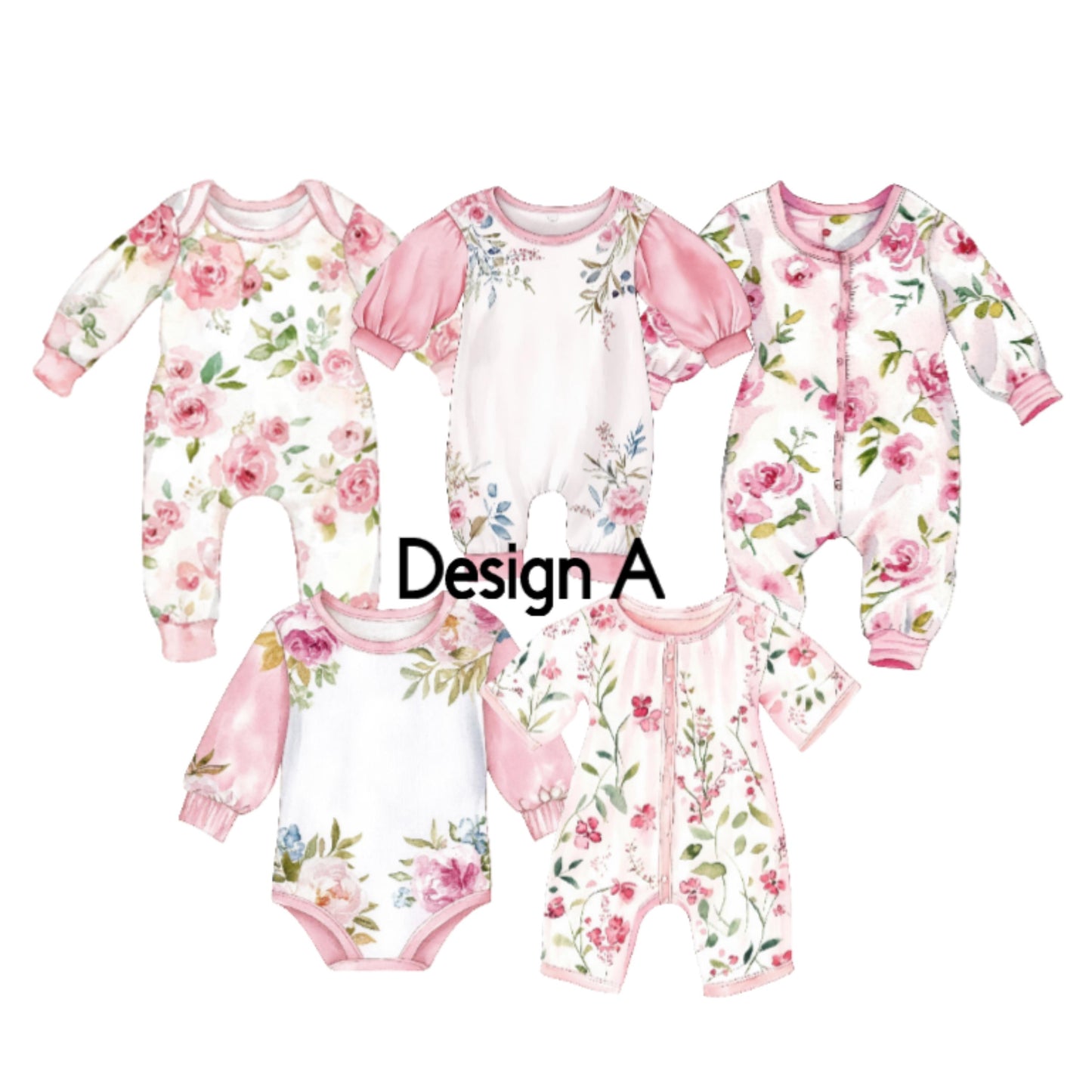 Pink Toile Baby Shower Bunting – Washing Line Style Baby Clothes Garland