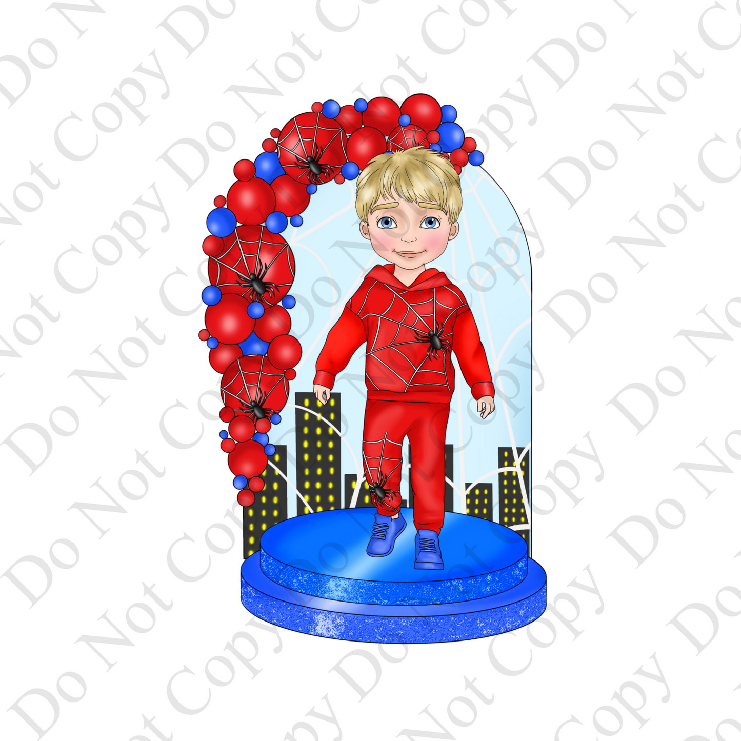 Personalised Superhero Birthday Bunting – Red & Blue Spider Web | Custom Name & Age