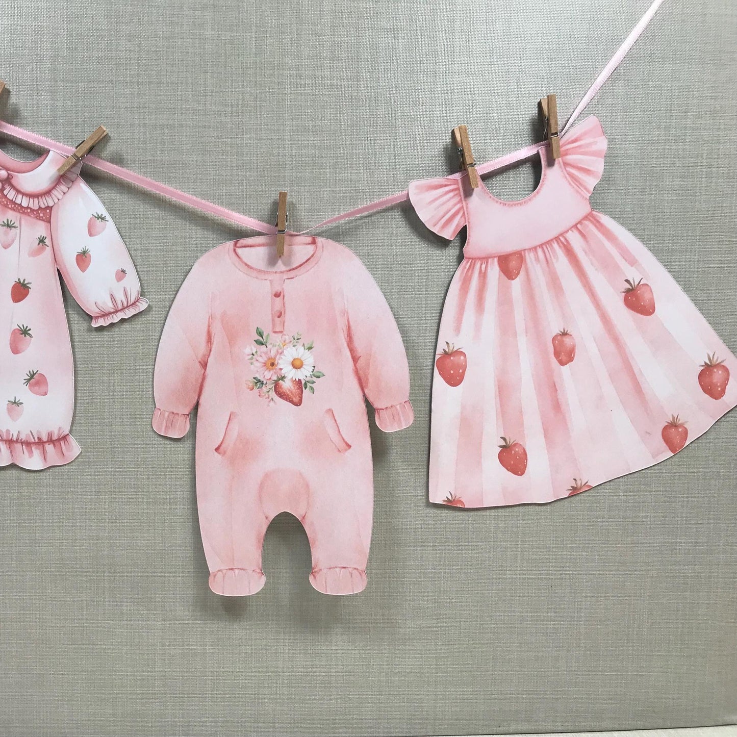 Strawberry Baby Bunting – Baby Clothes Garland for Baby Shower