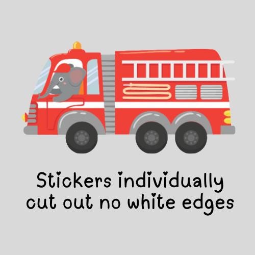Animals in Cars Vinyl Wall Stickers – Cute Safari Vehicle Decals – Matt or Glossy Finish